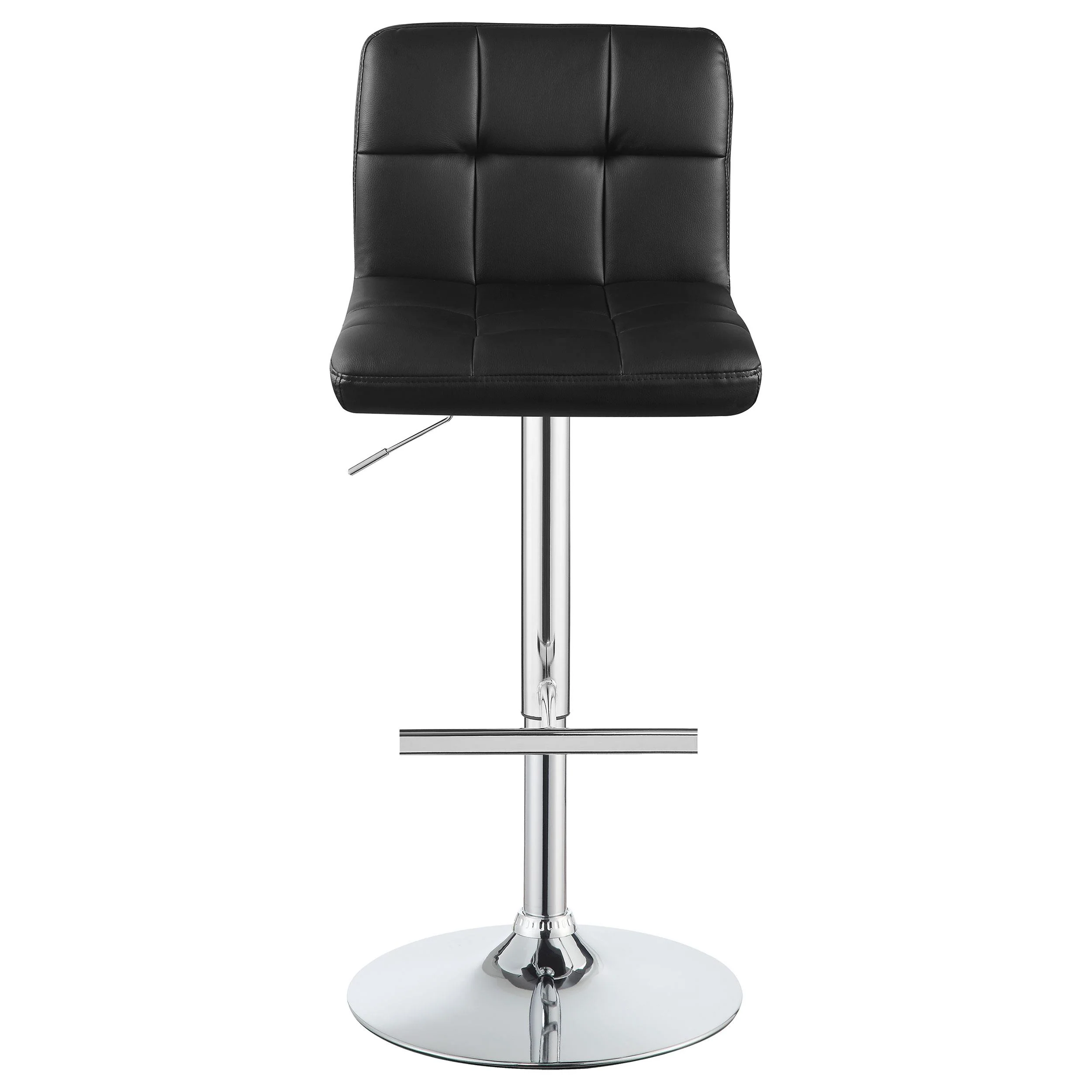 Coaster Furniture Lenny 102554 Upholstered Adjustable Bar Stool - Black (Set of 2) - Image 3