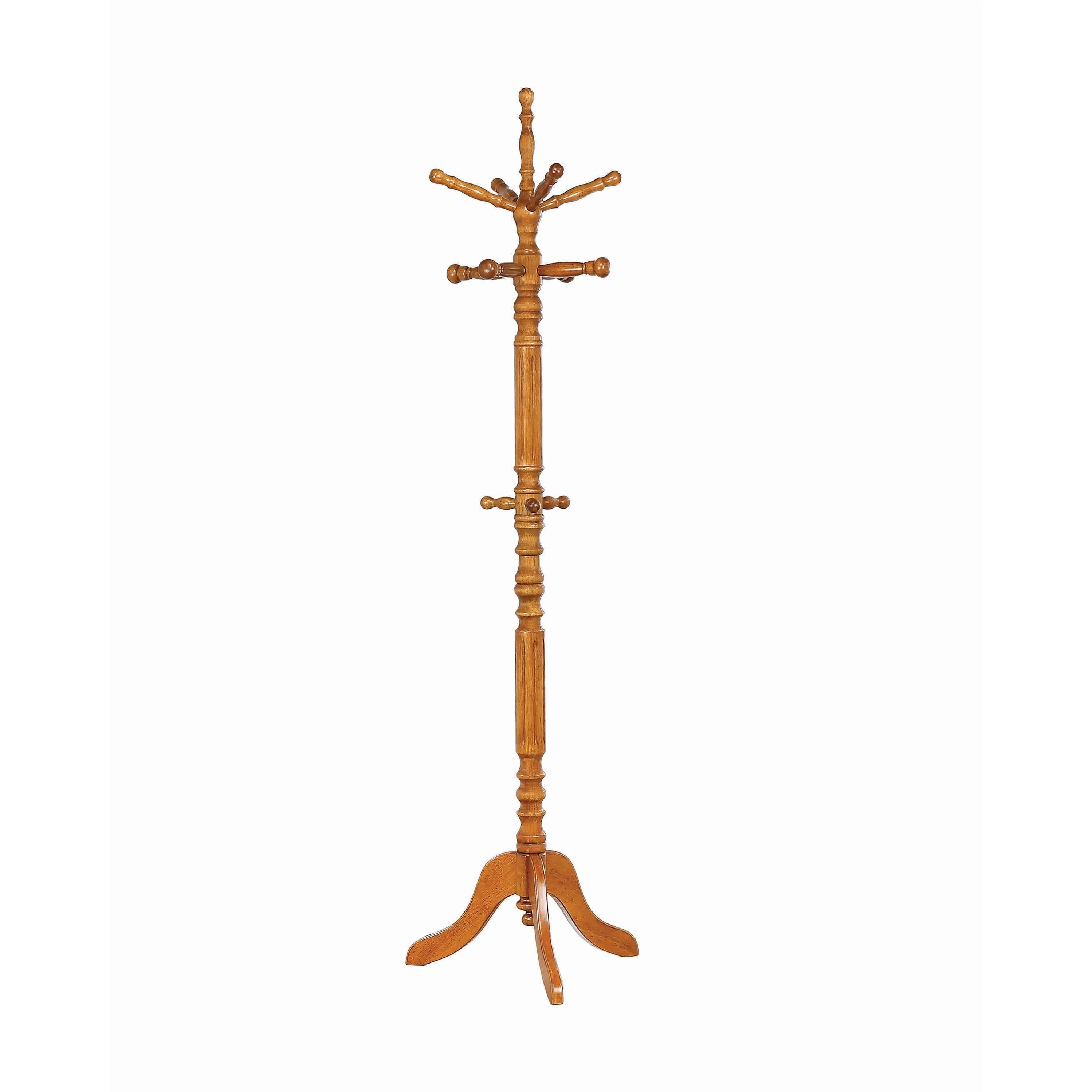 Coaster Furniture Achelle 900759 11 Hook Freestanding Coat Rack Hanger – Golden Brown