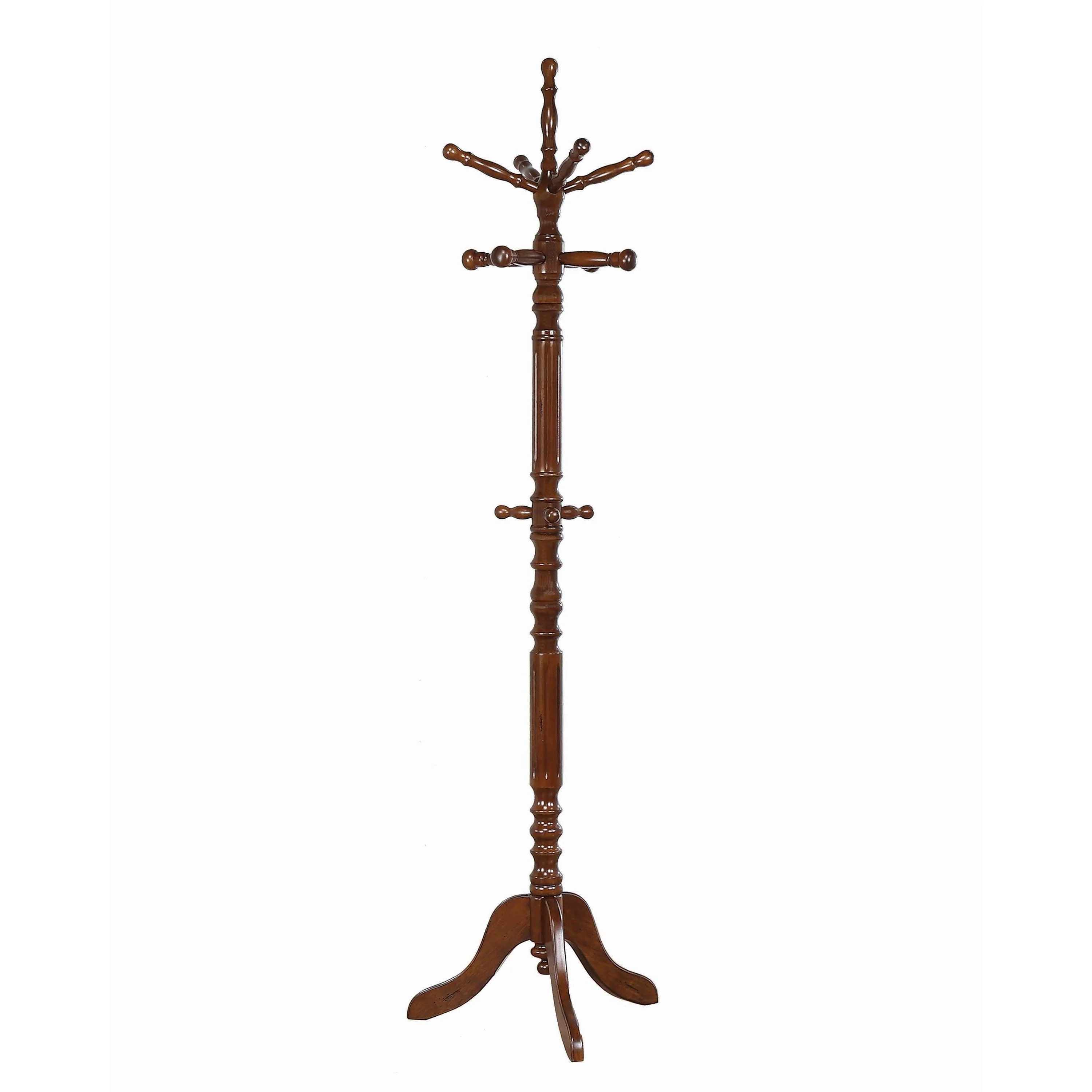 Coaster Furniture Achelle 900769 11 Hook Freestanding Coat Rack Hat Hanger – Tobacco