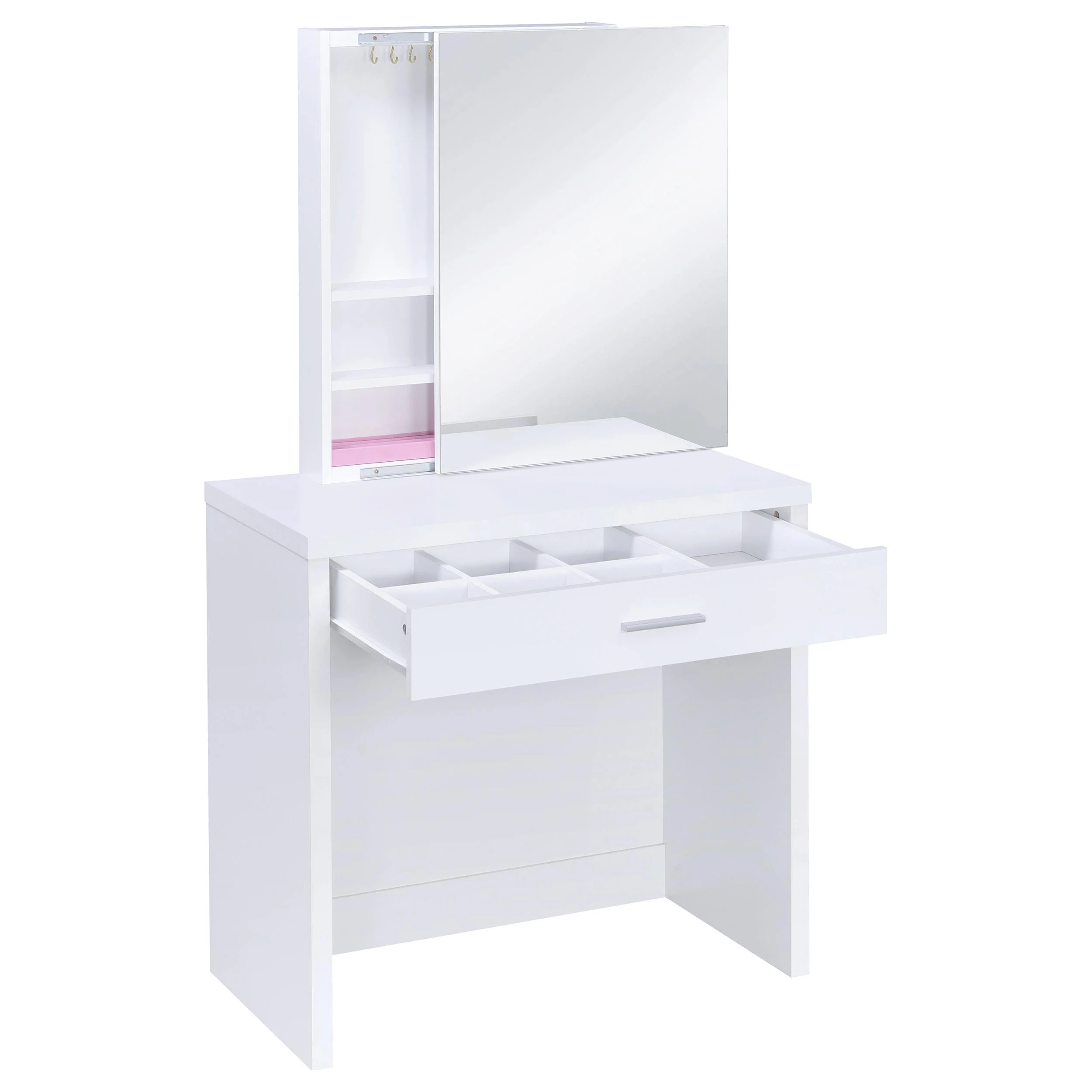 Coaster Furniture Harvey 300290 Vanity Set with Lift-Top Stool - White - Image 3