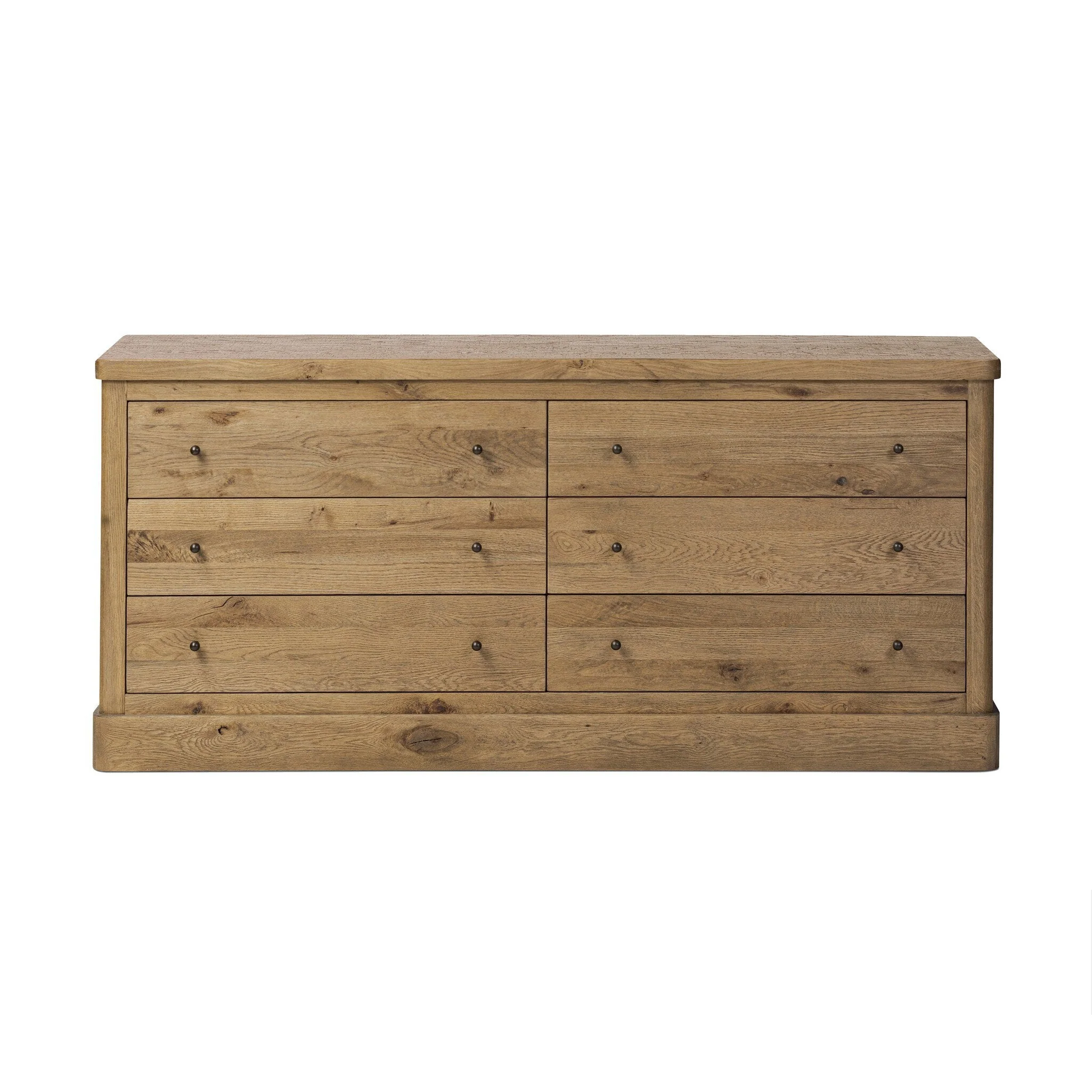 Grand 6 Drawer Dresser - Honey  Brown Oak Veneer - Image 1