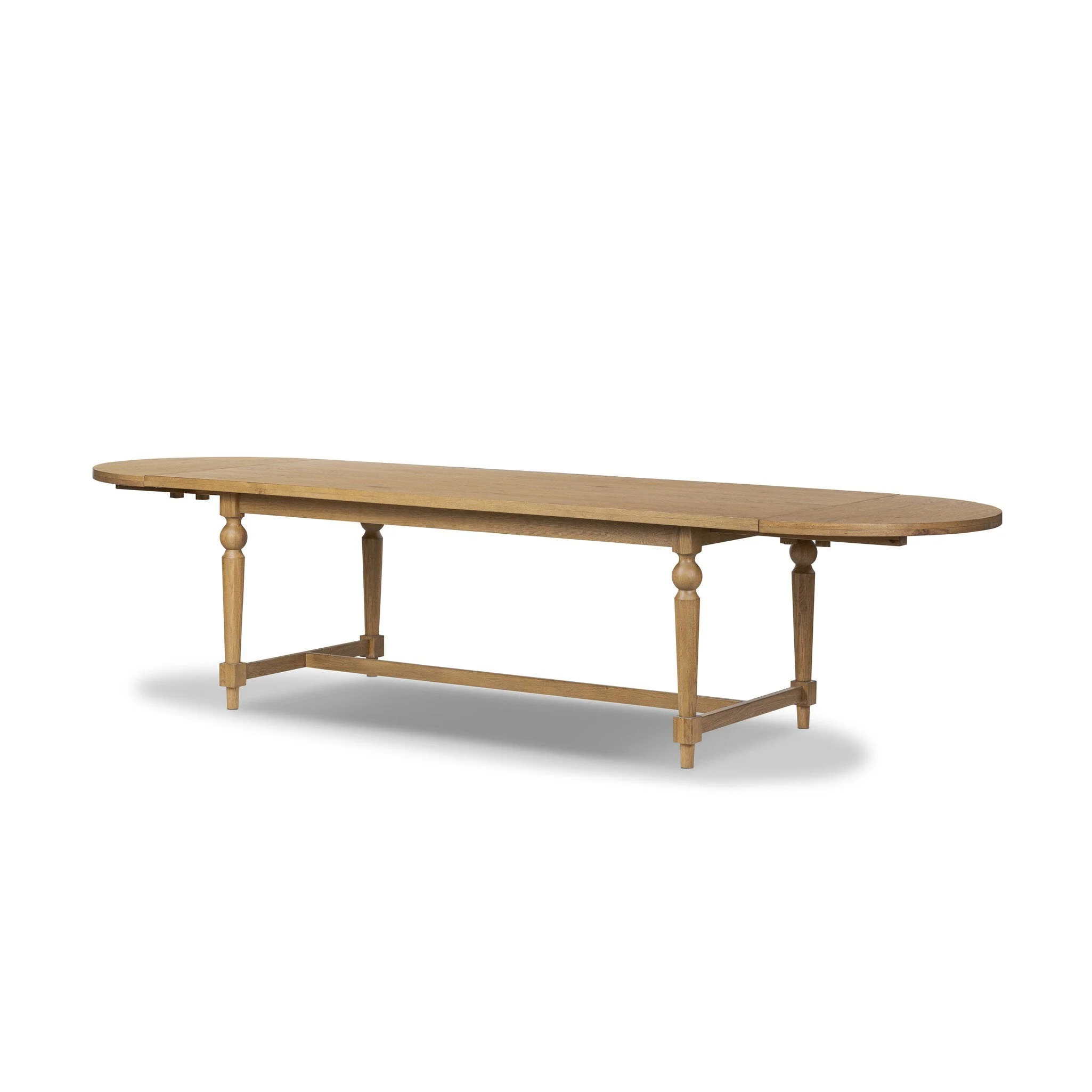 Blinn Oval Leaf Extension Dining Table - Worn Oak Veneer - Image 1