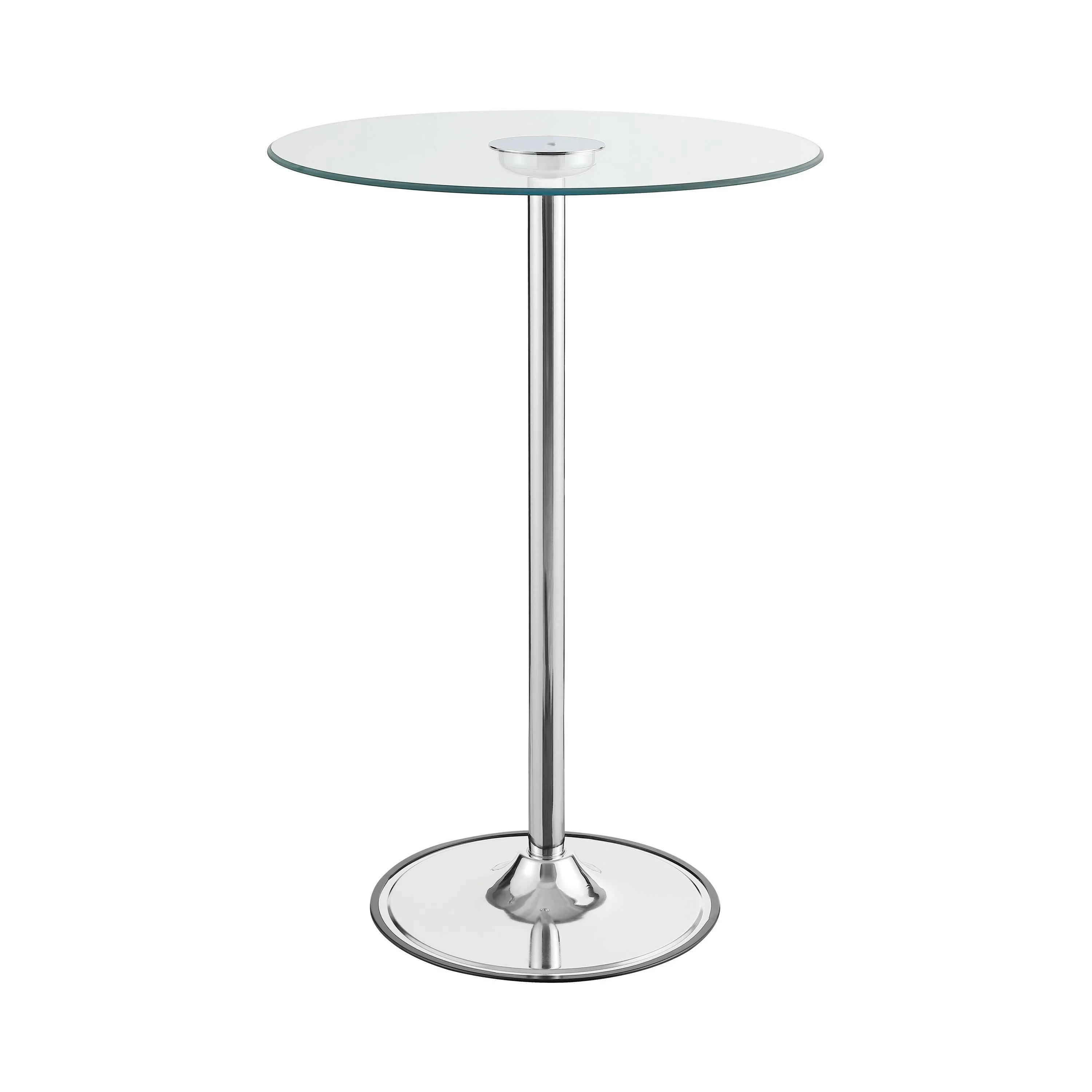 Coaster Furniture Thea 122400 Round 28-inch Glass Top LED Bistro Bar Table - Chrome - Image 1