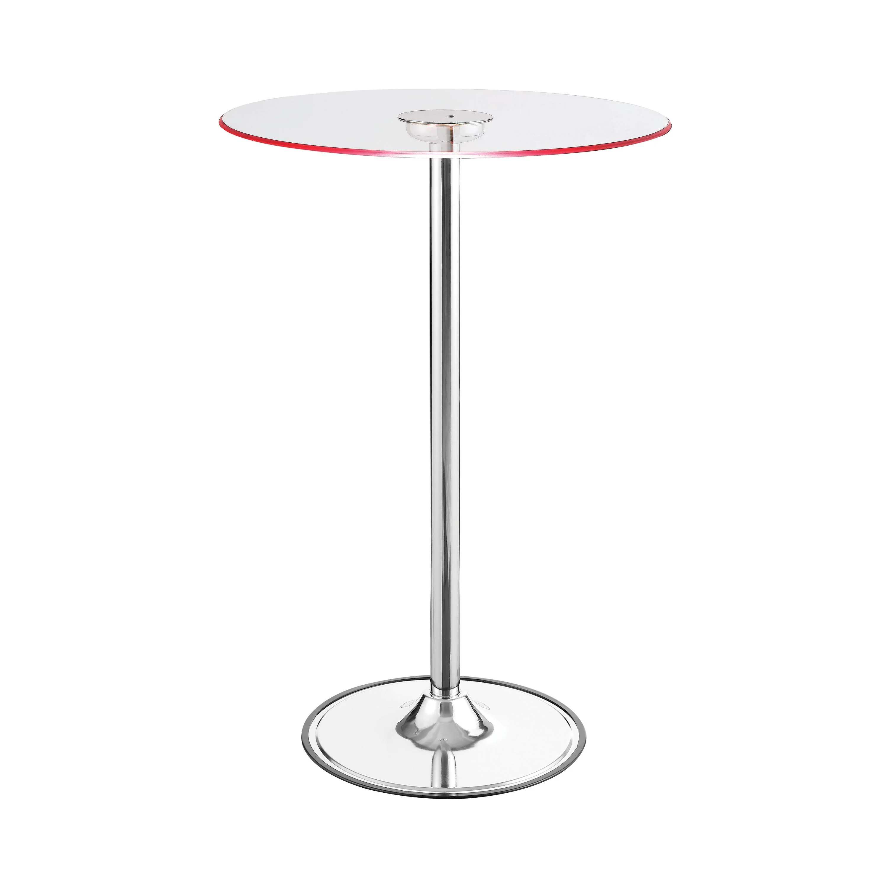 Coaster Furniture Thea 122400 Round 28-inch Glass Top LED Bistro Bar Table - Chrome - Image 2