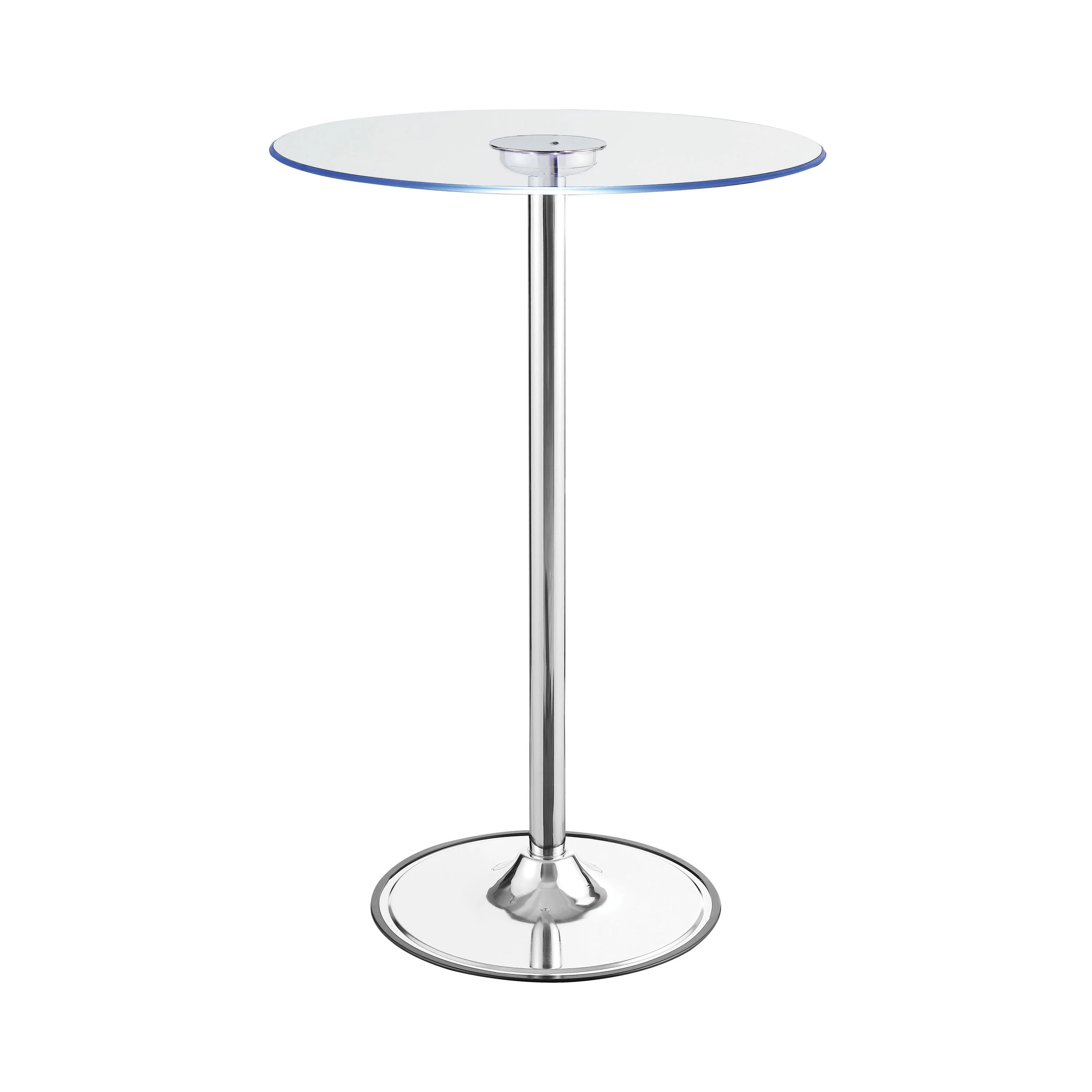 Coaster Furniture Thea 122400 Round 28-inch Glass Top LED Bistro Bar Table - Chrome - Image 3