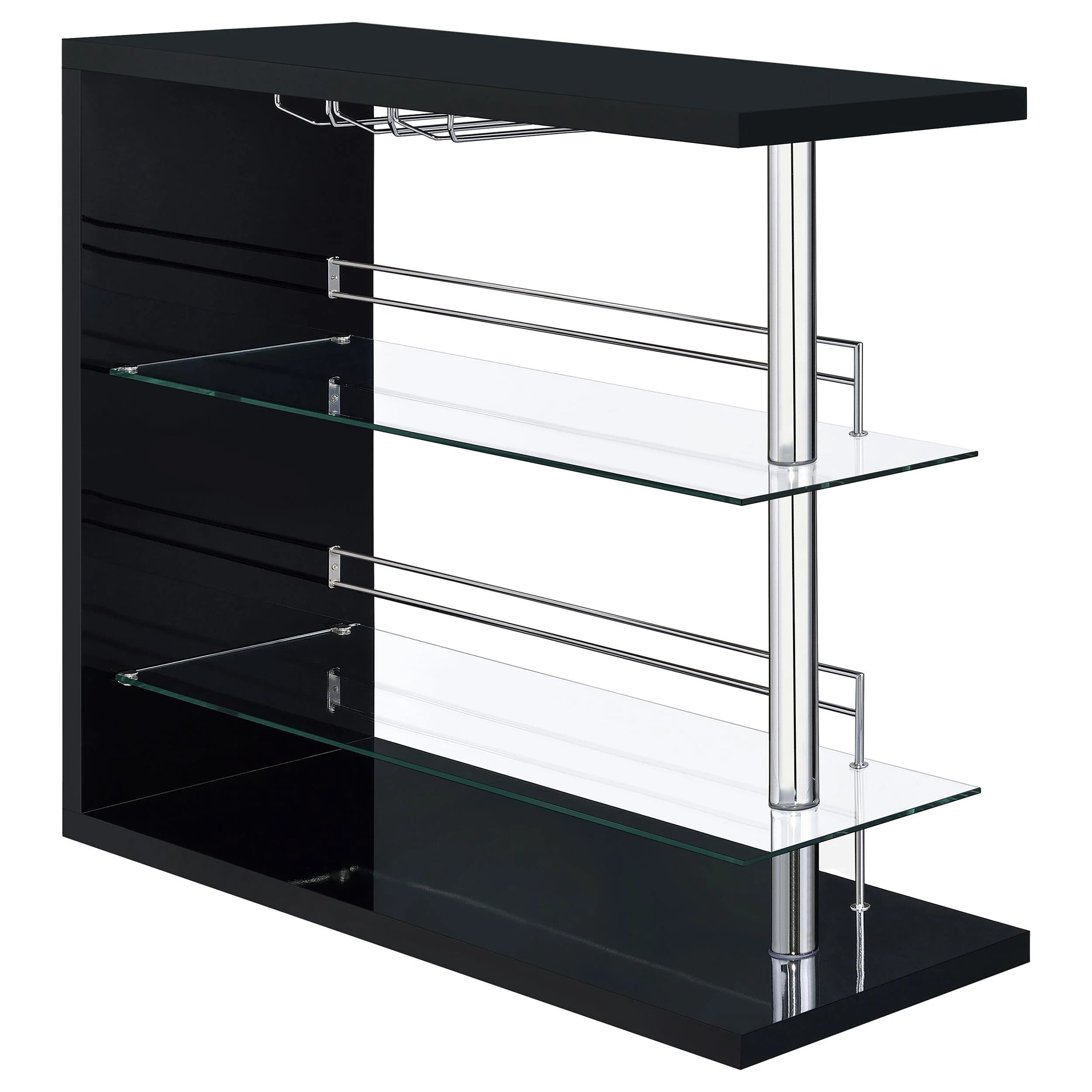 Coaster Furniture Prescott 100165 Rectangular Home Wine Table – Black High Gloss