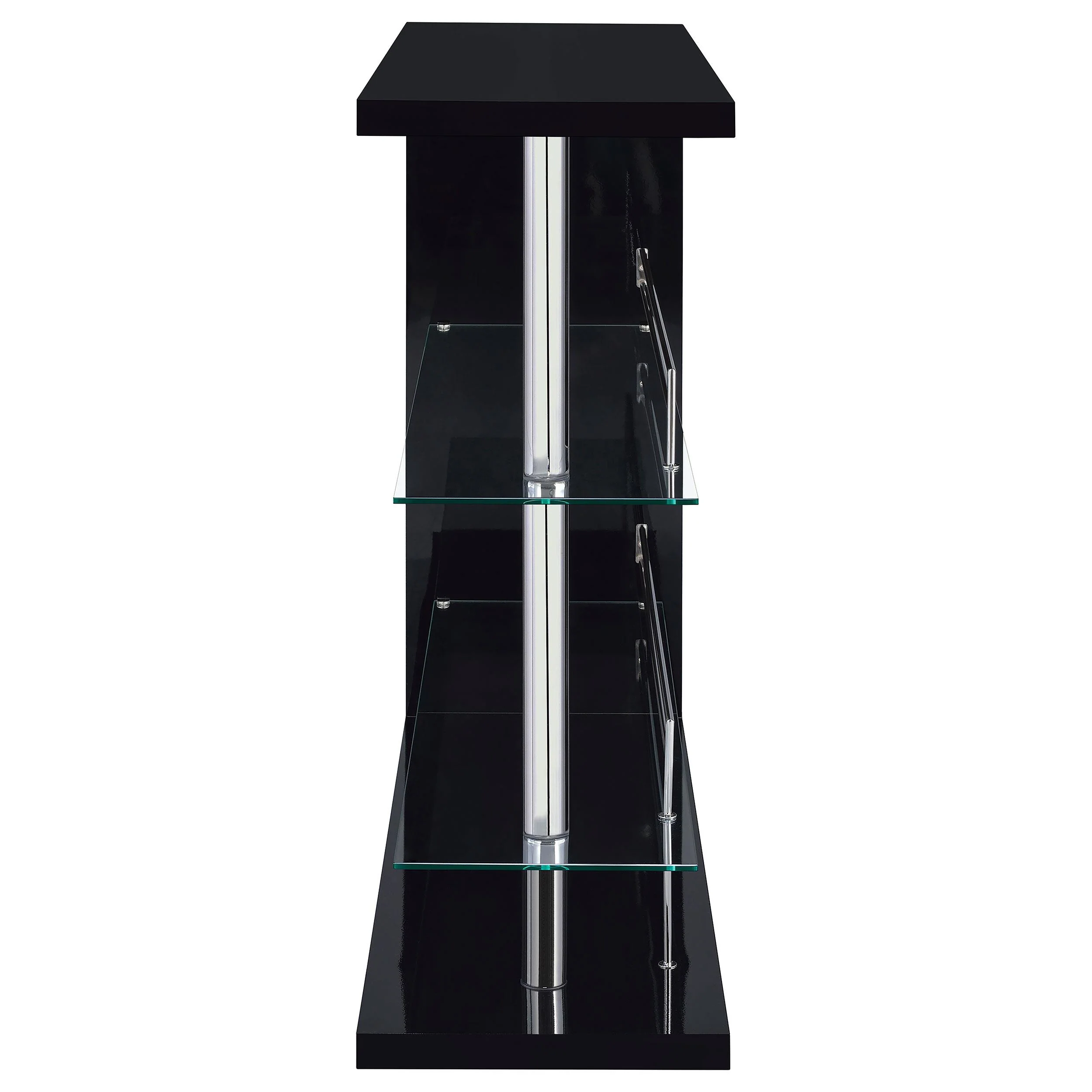 Coaster Furniture Prescott 100165 Rectangular Home Wine Table - Black High Gloss - Image 2