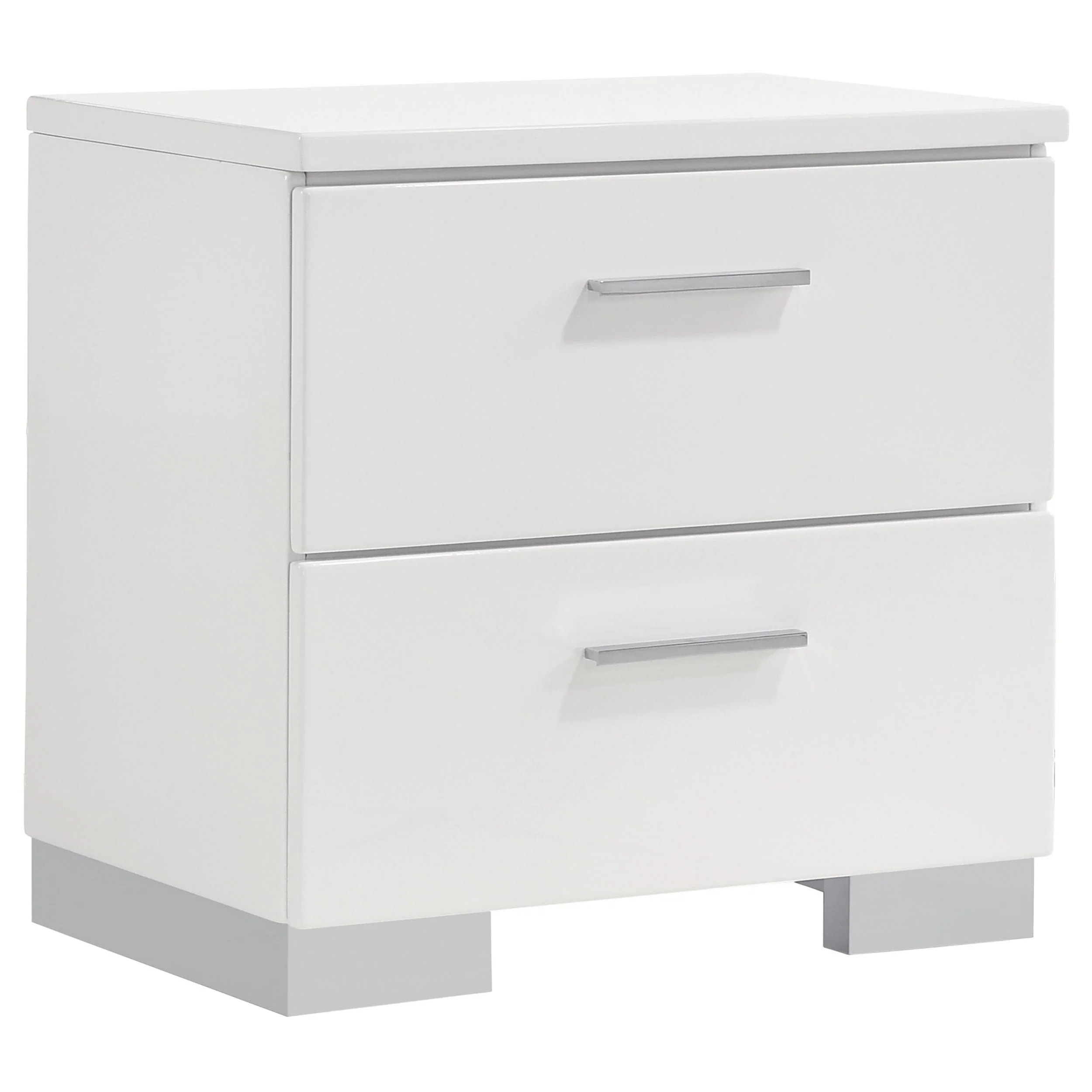 Coaster Furniture Felicity 203502 2-Drawer Nightstand – White High Gloss