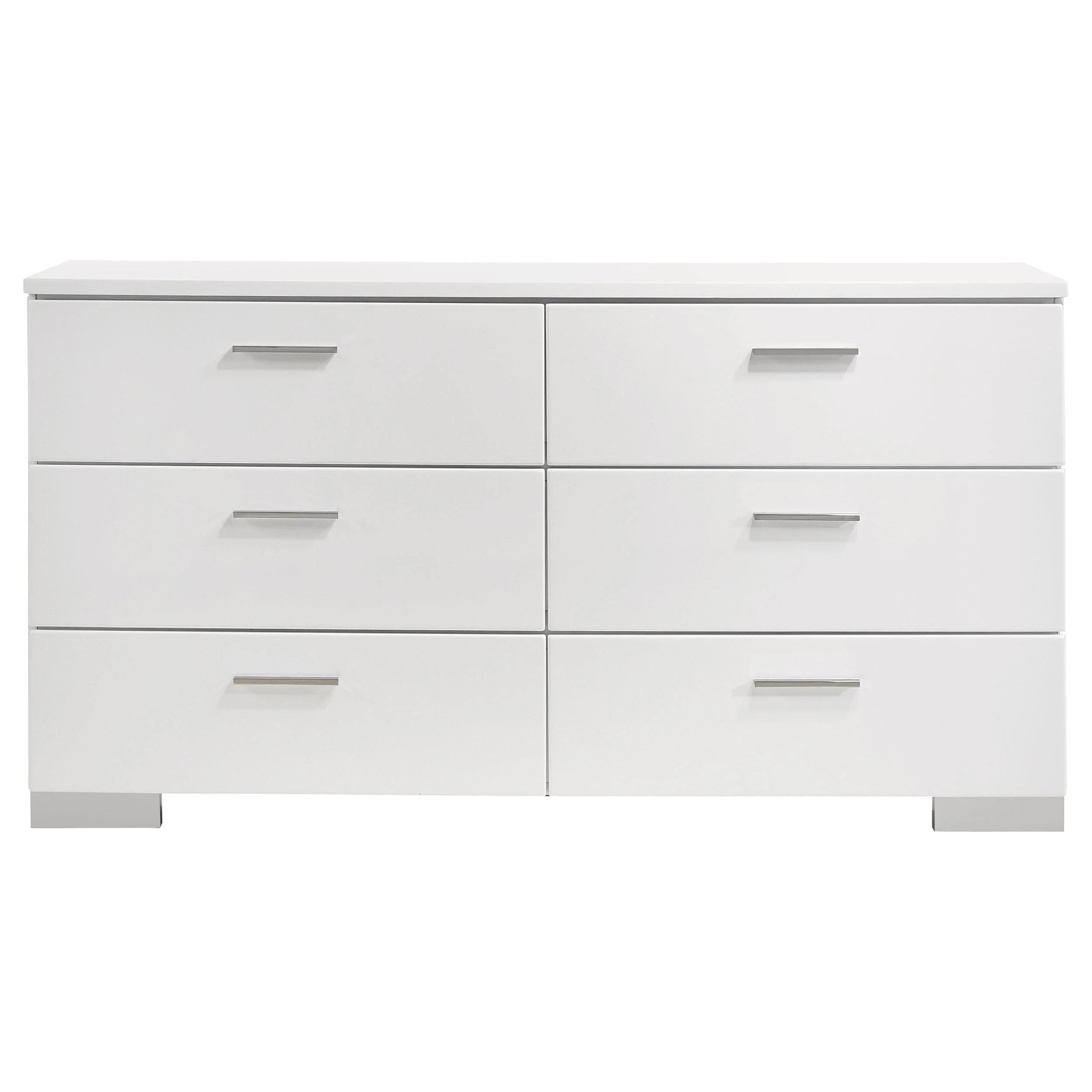 Coaster Furniture Felicity 203503 6-Drawer Dresser - White High Gloss - Image 2