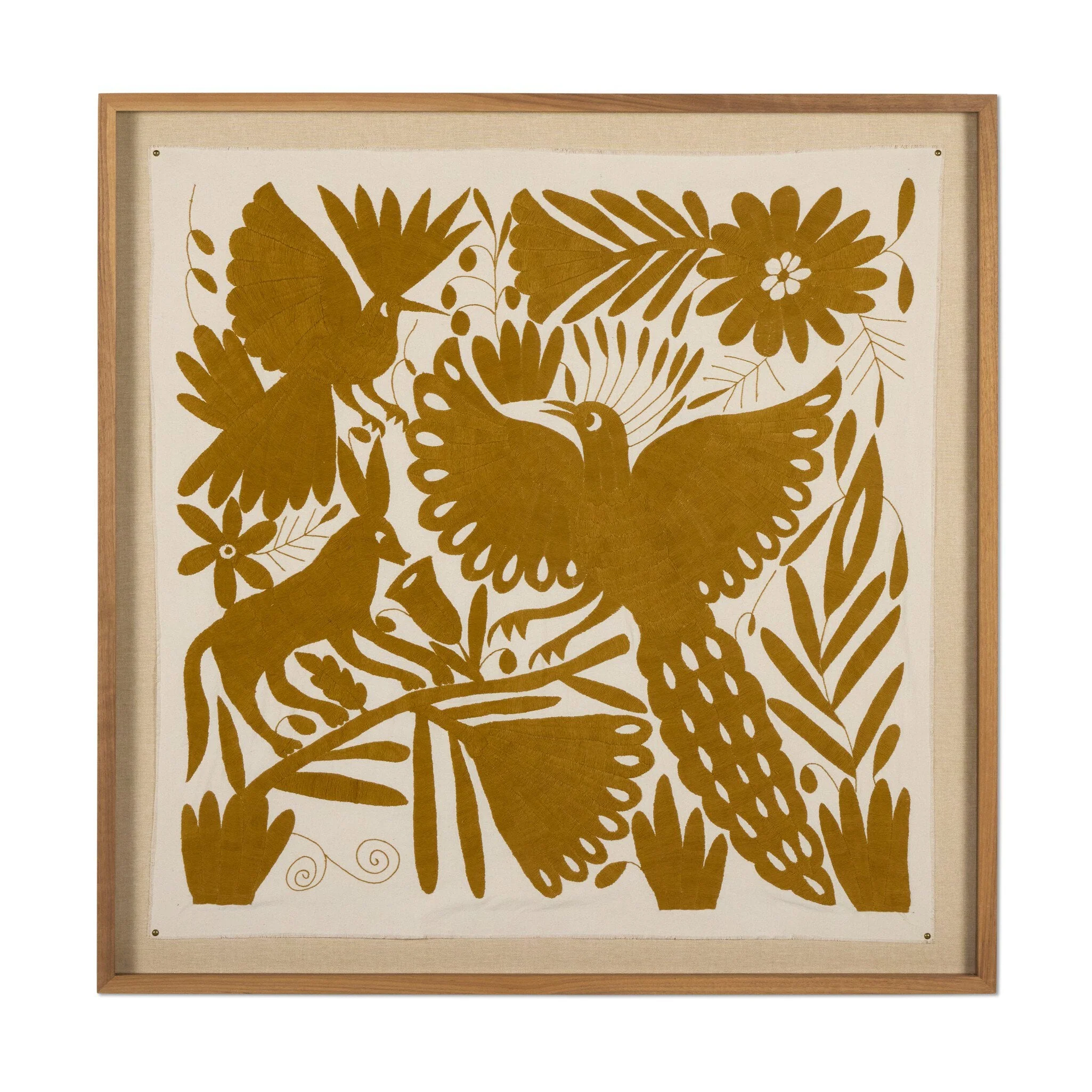 Otomi Framed Textile – Walnut 2.5