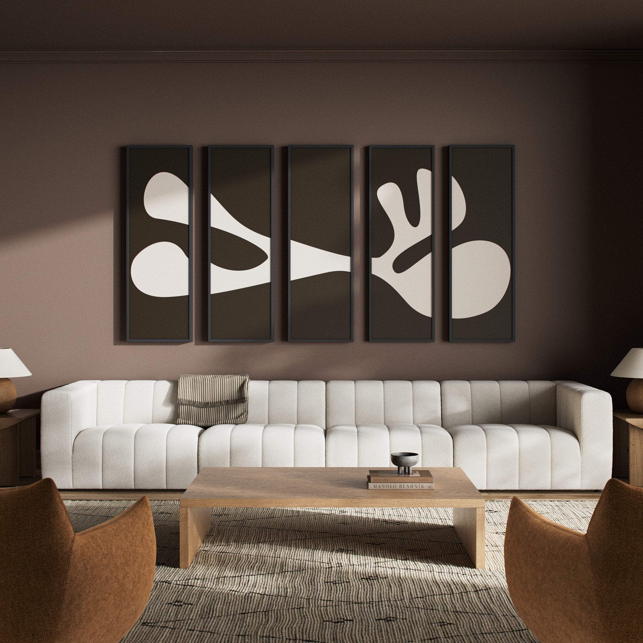 Organic Shape II Set by Four Hands Art Studio - Black 2.5 Maple | 100" x 61" - Image 2