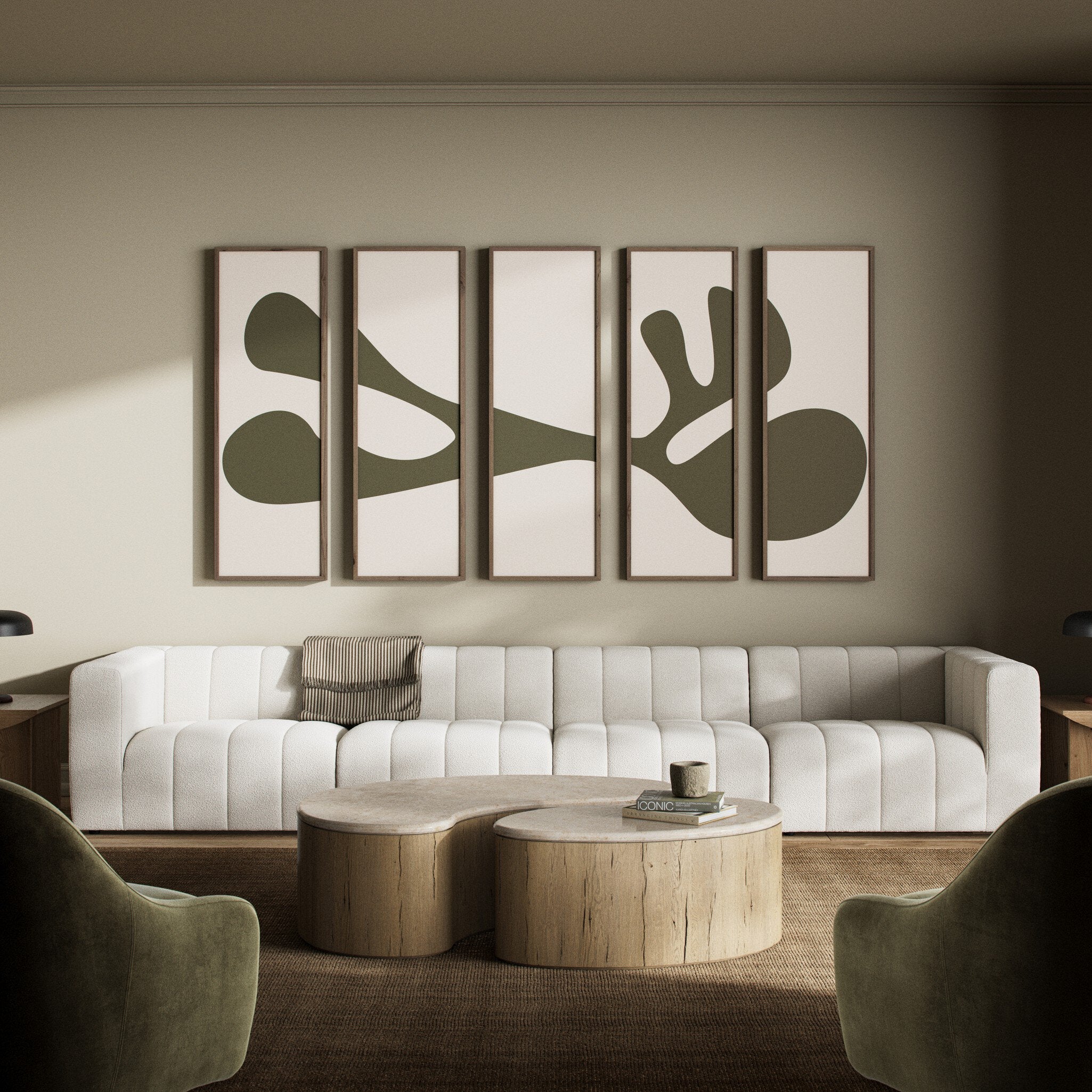 Organic Shape III Set by Four Hands Art Studio - Rustic 2.5 Walnut | 100" x 61" - Image 2