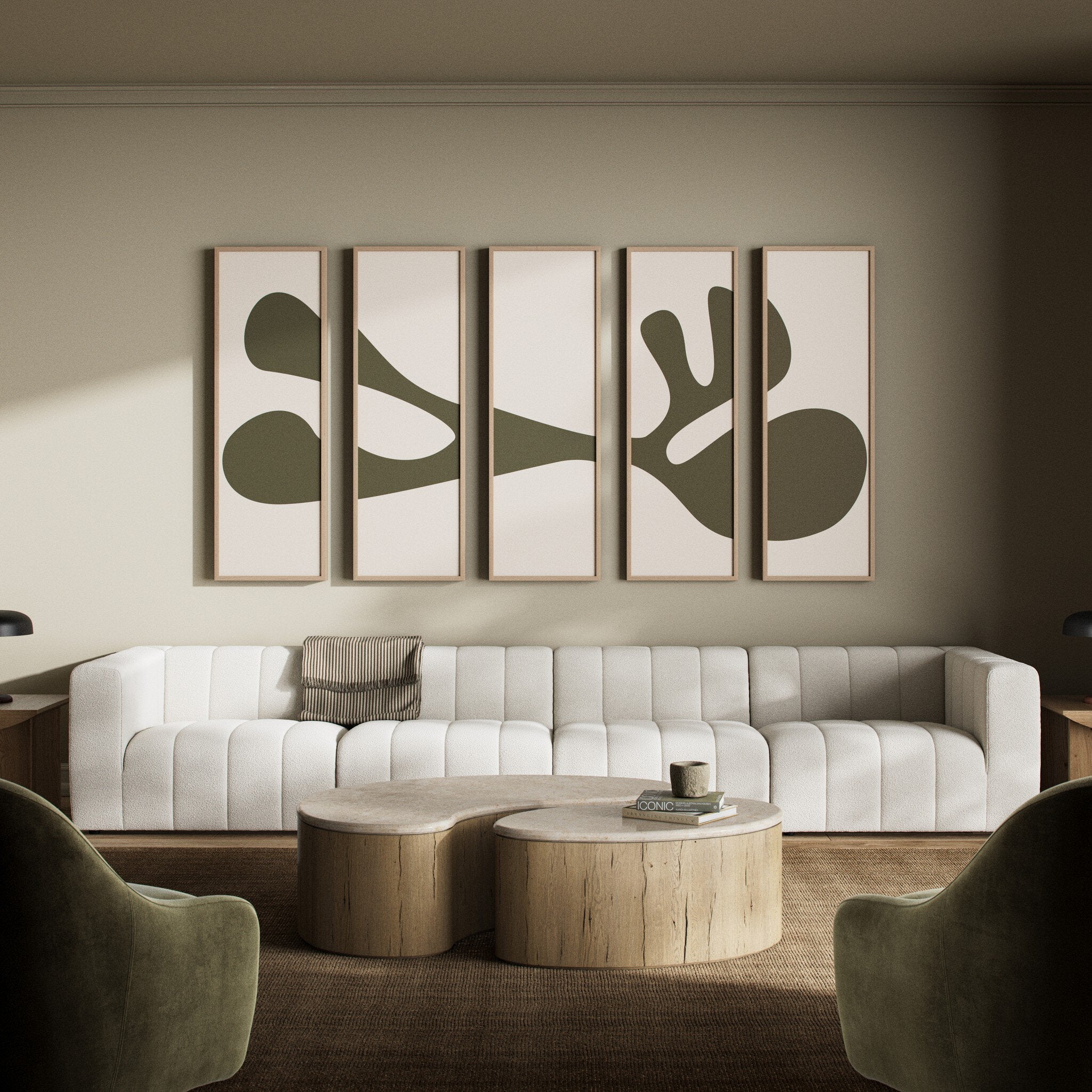 Organic Shape III Set by Four Hands Art Studio - Natural 2.5 Maple | 80" x 48" - Image 2