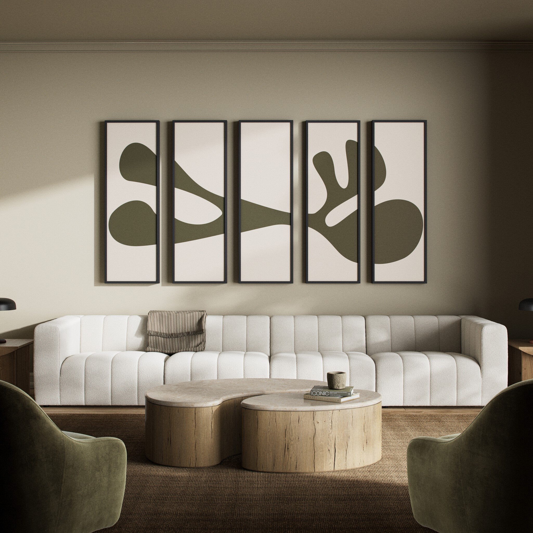 Organic Shape III Set by Four Hands Art Studio - Black 2.5 Maple | 80" x 48" - Image 2