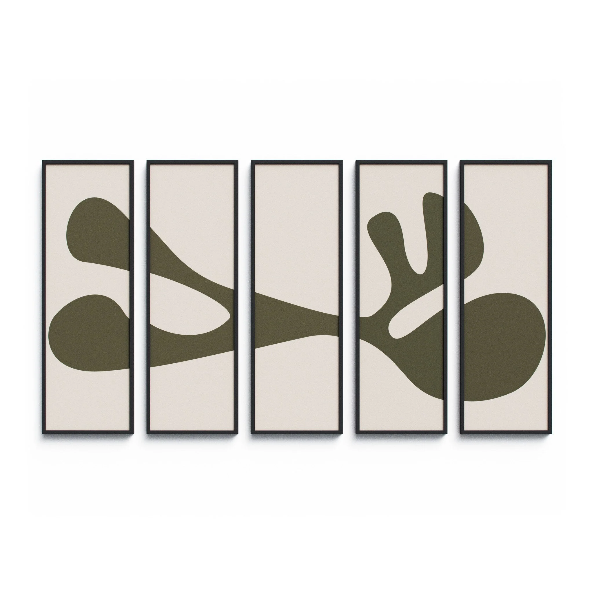 Organic Shape III Set by Four Hands Art Studio – Black 2.5 Maple | 80″ x 48″