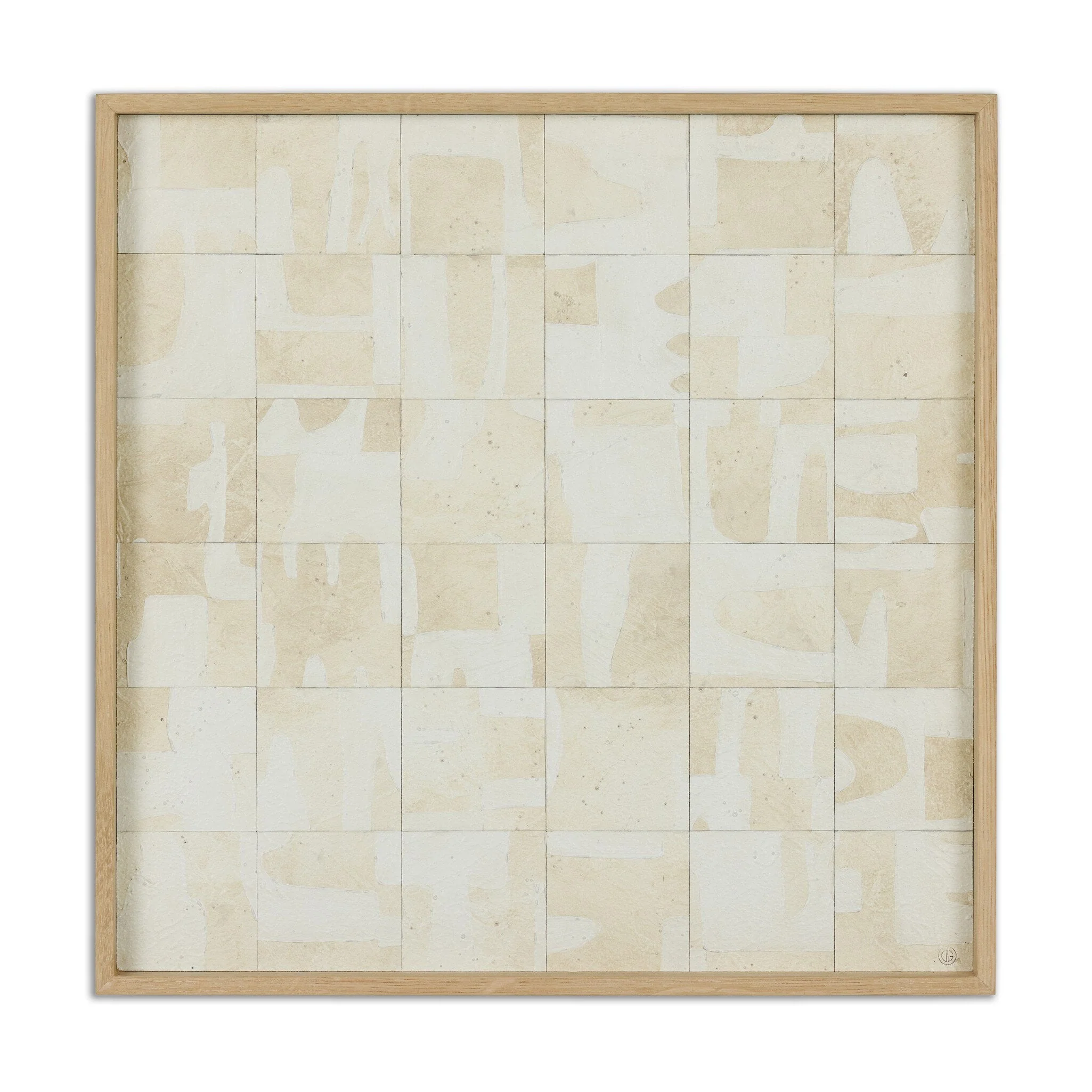 Ancestral II by Douglas Galloway - Vertical Grain White Oak Floater | 24" x 24" - Image 1