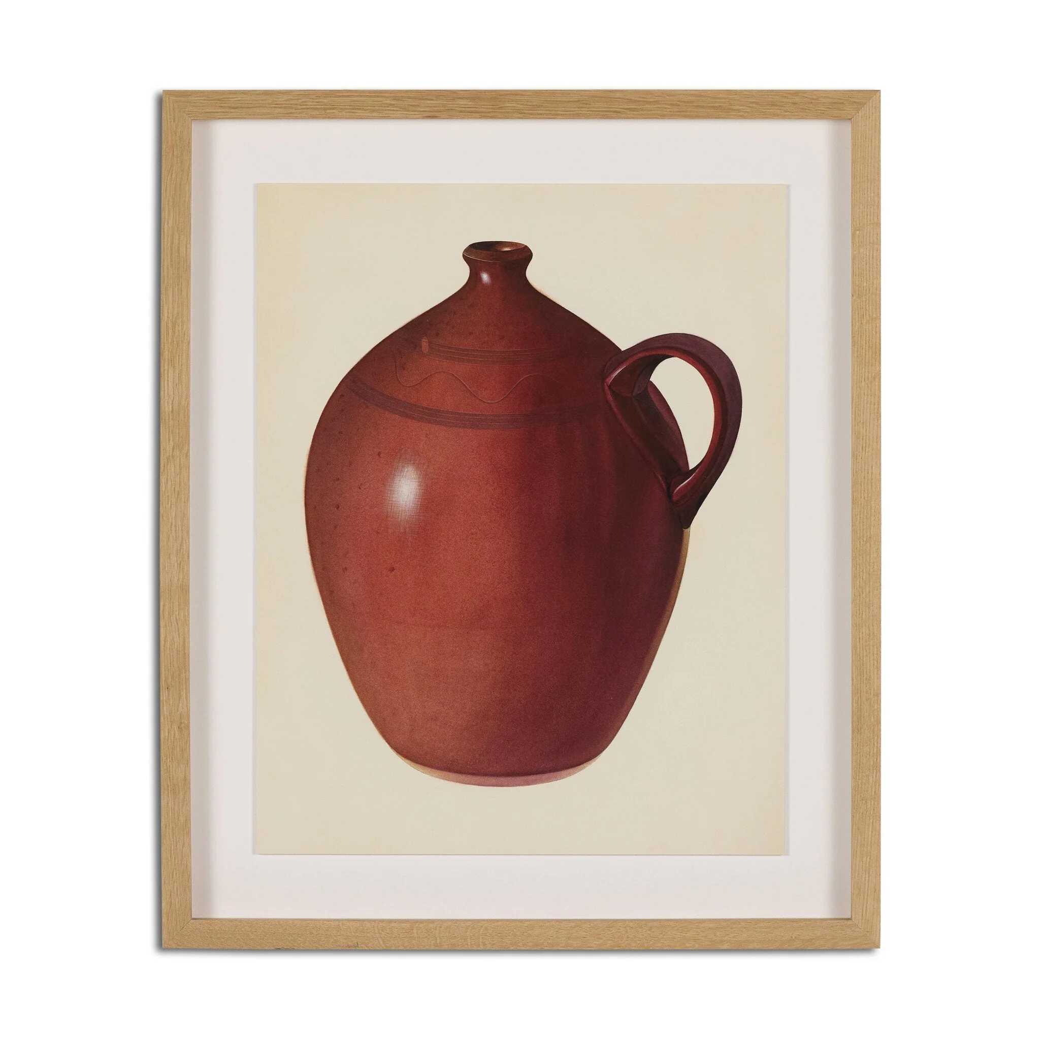 Economy Redware Jug by Edward White - Vertical Grain 1.5 White Oak | 24" x 20" - Image 1