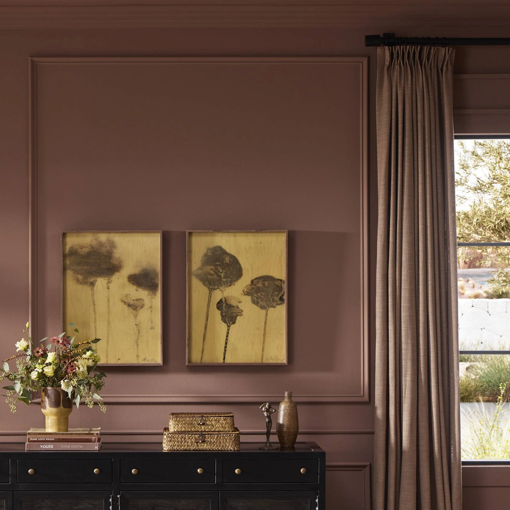 Lutare Diptych by Kelly Rogers - Rustic Walnut Floater | 36" x 24" - Image 3
