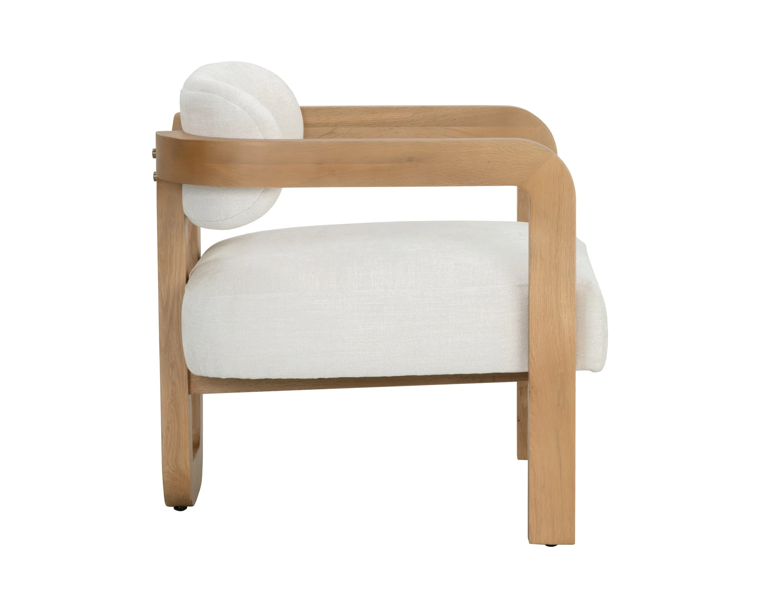 Madrone Lounge Chair - Rustic Oak - Heather Ivory Tweed - Image 3