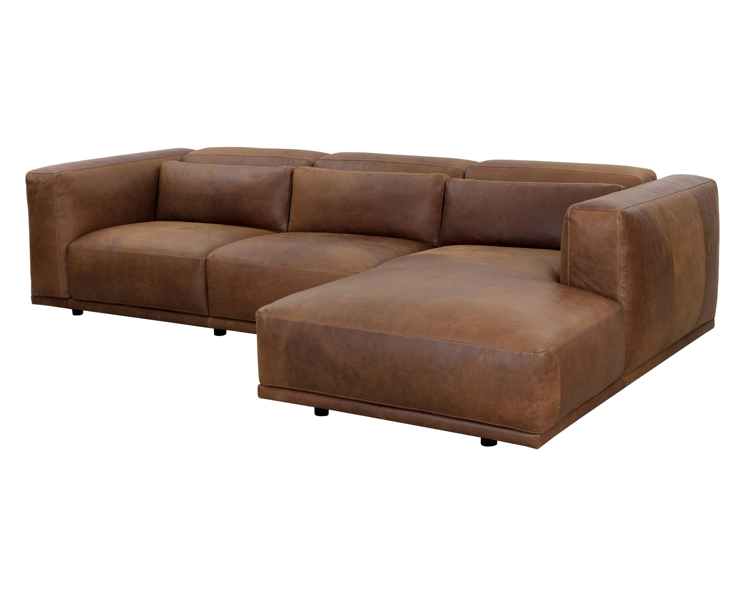 Beau Sofa Chaise - Raf - Lucia Tobacco Leather - Image 3