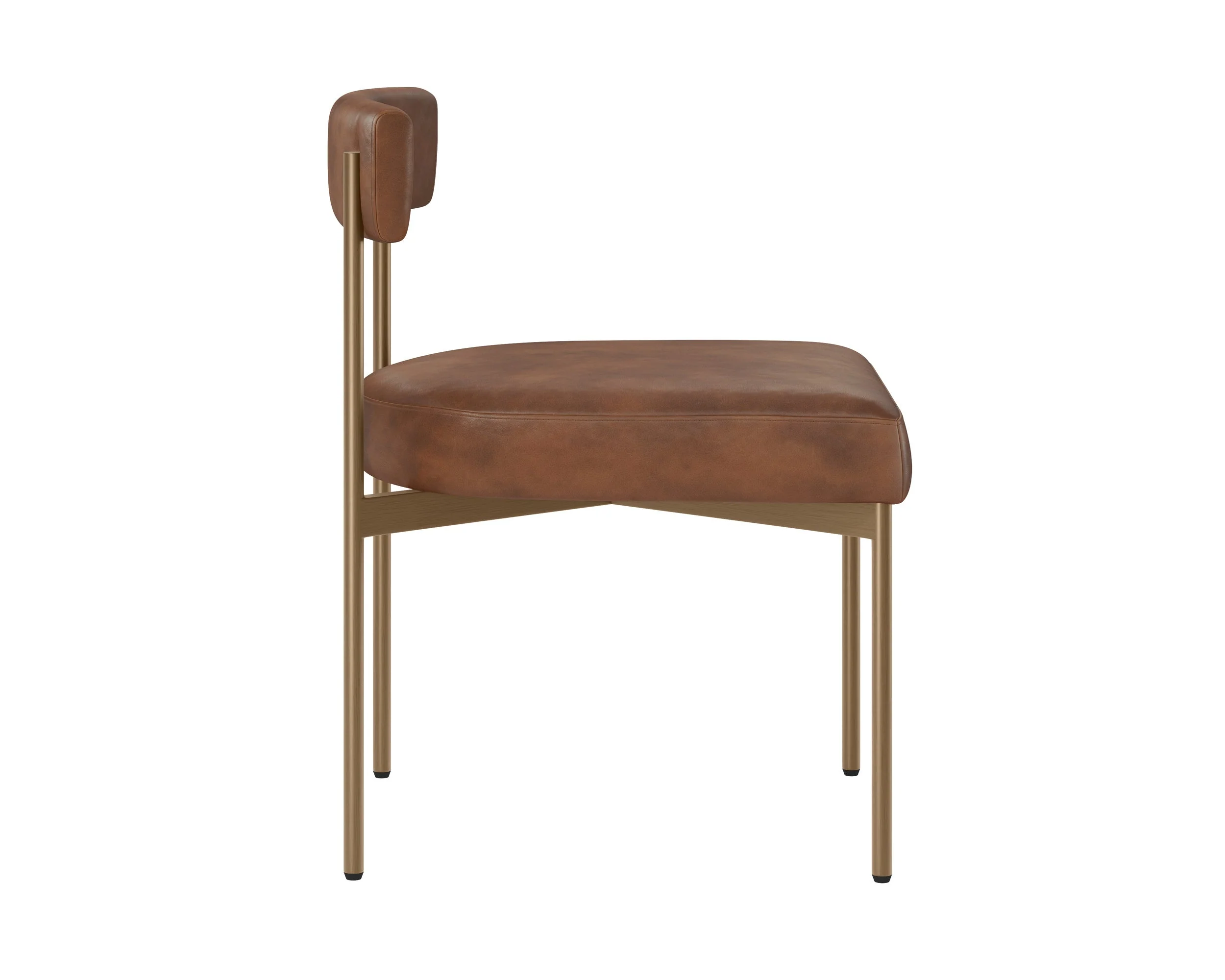Seneca Dining Chair - Antique Brass - Bravo Cognac - Image 3