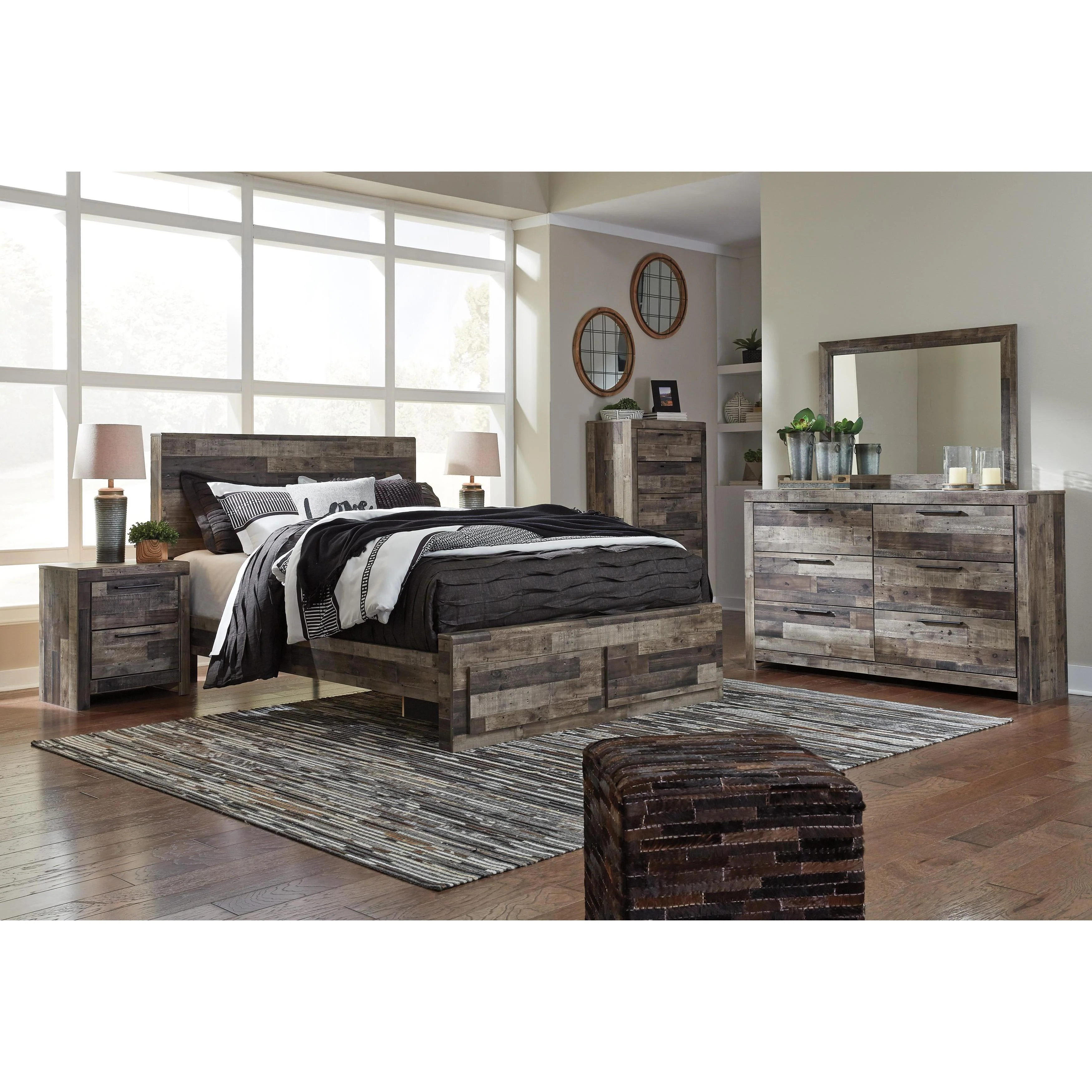 Benchcraft Derekson B200 6 pc Queen Panel Storage Bedroom Set - Image 1