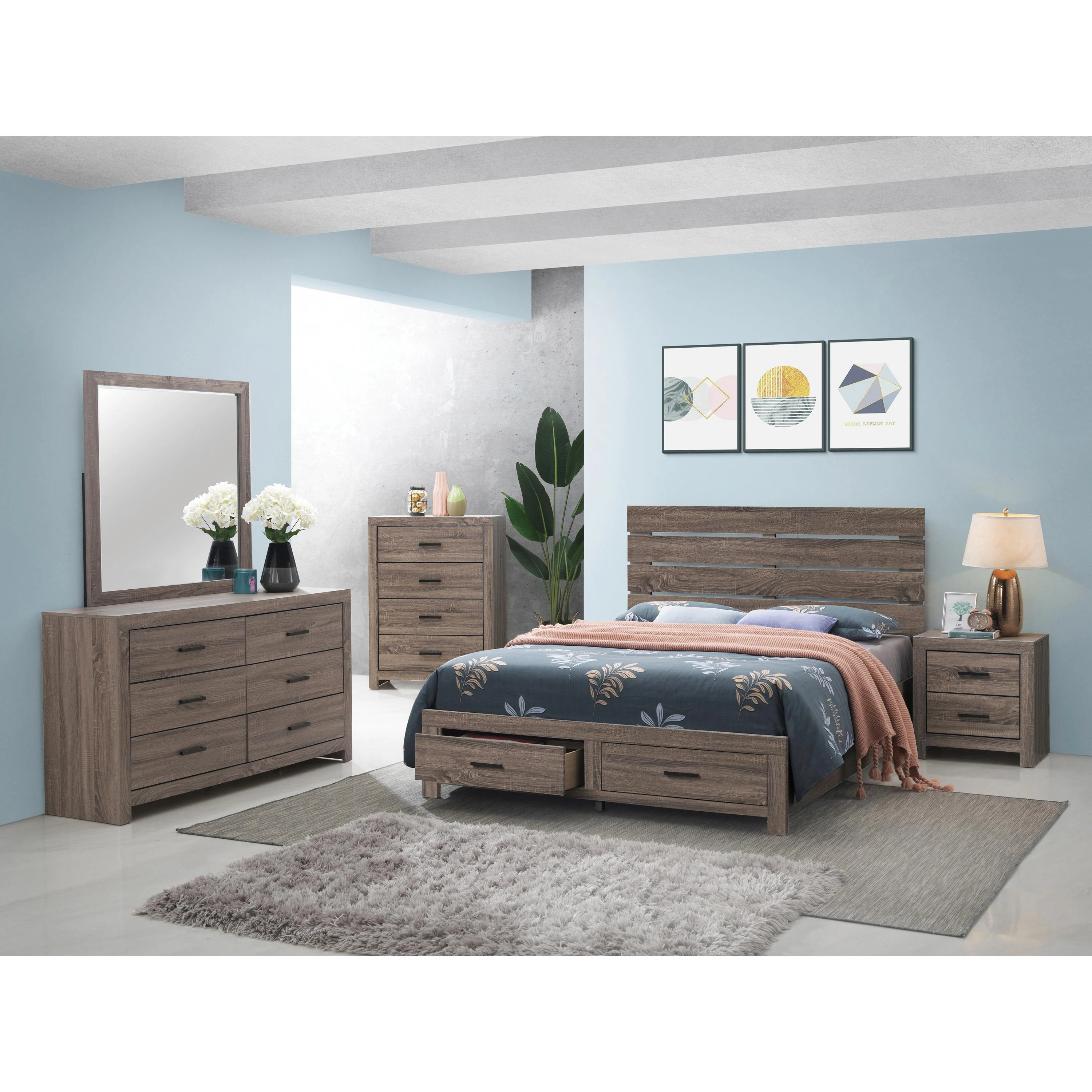 Coaster Furniture Brantford 207040Q 6 pc Queen Panel Bedroom Set - Image 1