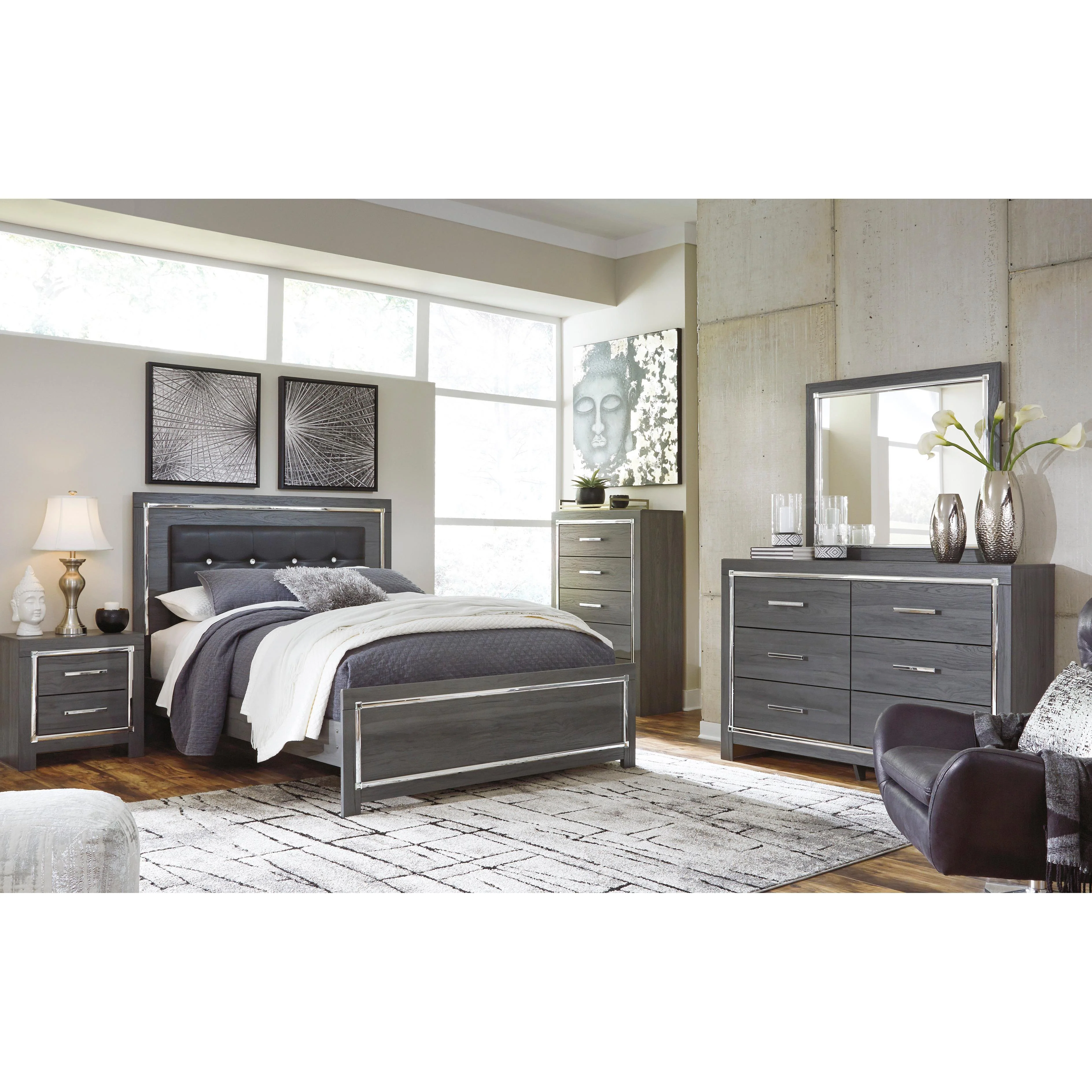 Signature Design by Ashley Lodanna B214 6 pc Queen Panel Bedroom Set - Image 1