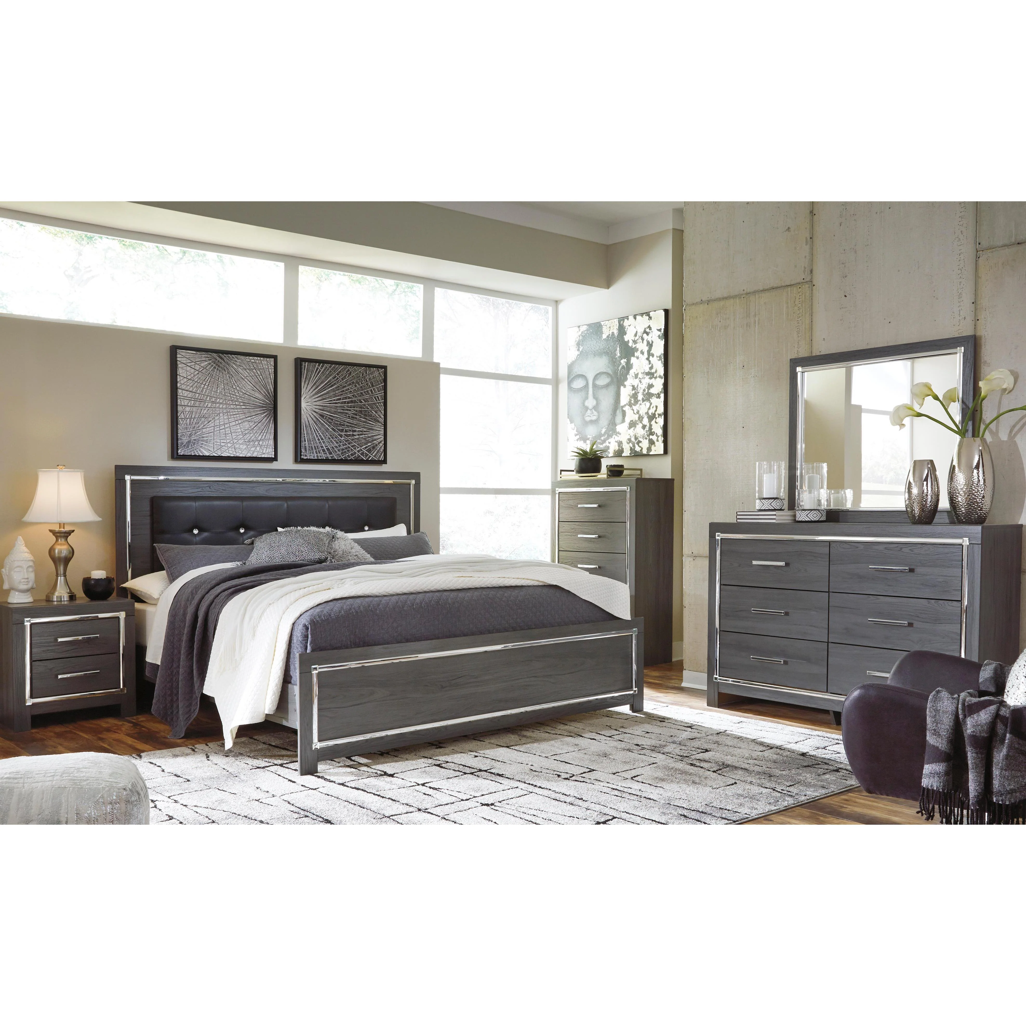 Signature Design by Ashley Lodanna B214 6 pc King Panel Bedroom Set - Image 1