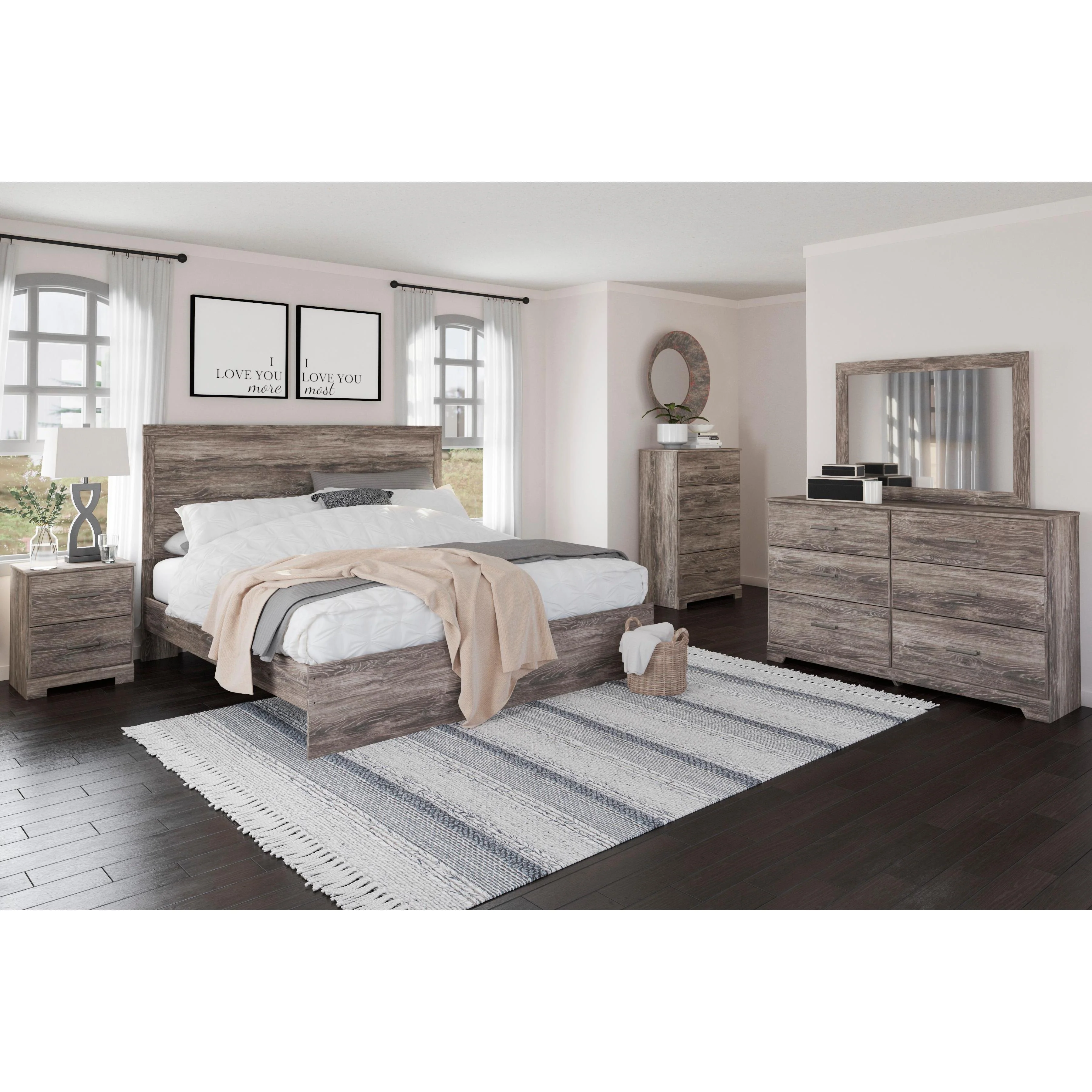 Signature Design by Ashley Ralinski B2587 6 pc King Panel Bedroom Set - Image 1