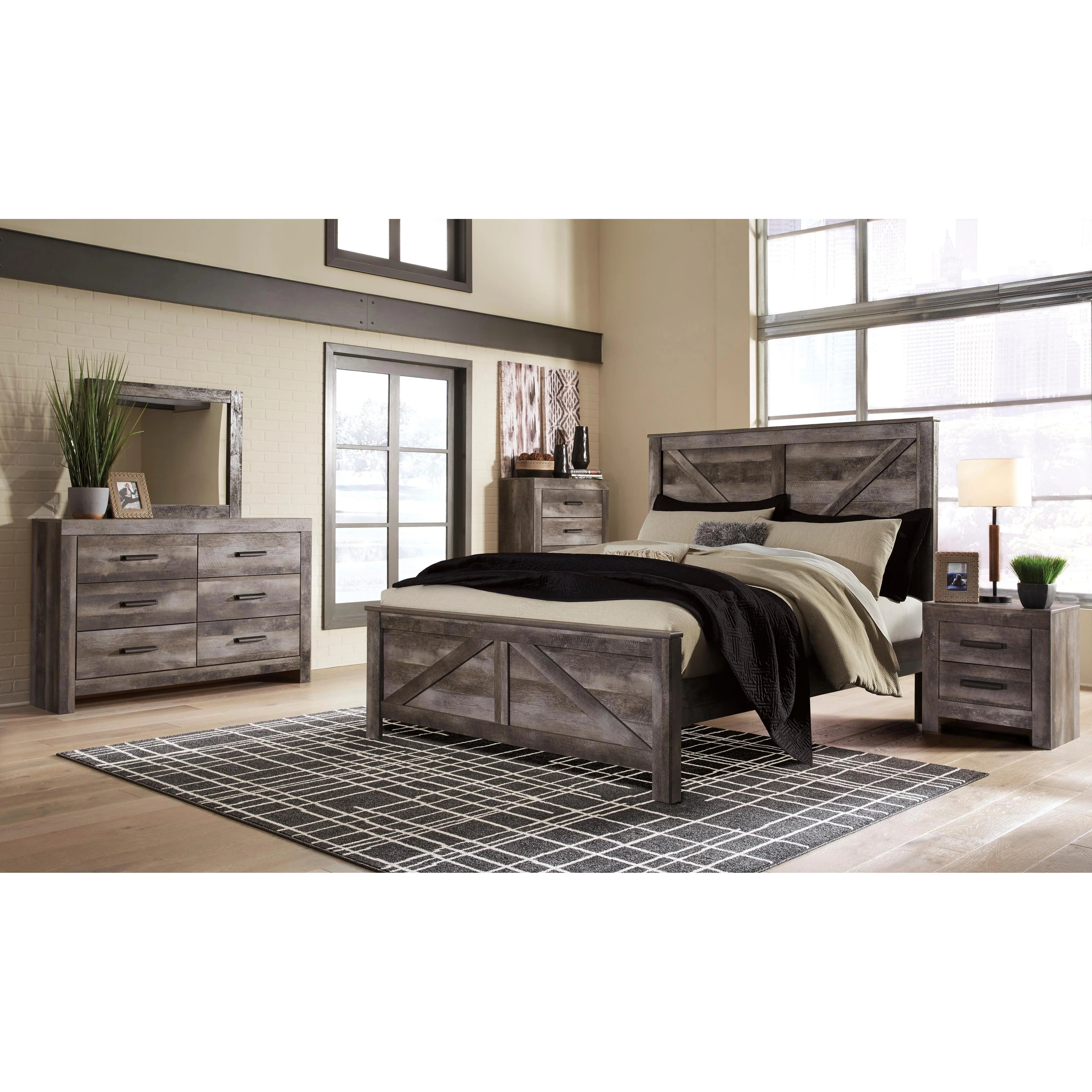 Signature Design by Ashley Wynnlow B440 6 pc King Crossbuck Panel Bedroom Set - Image 1