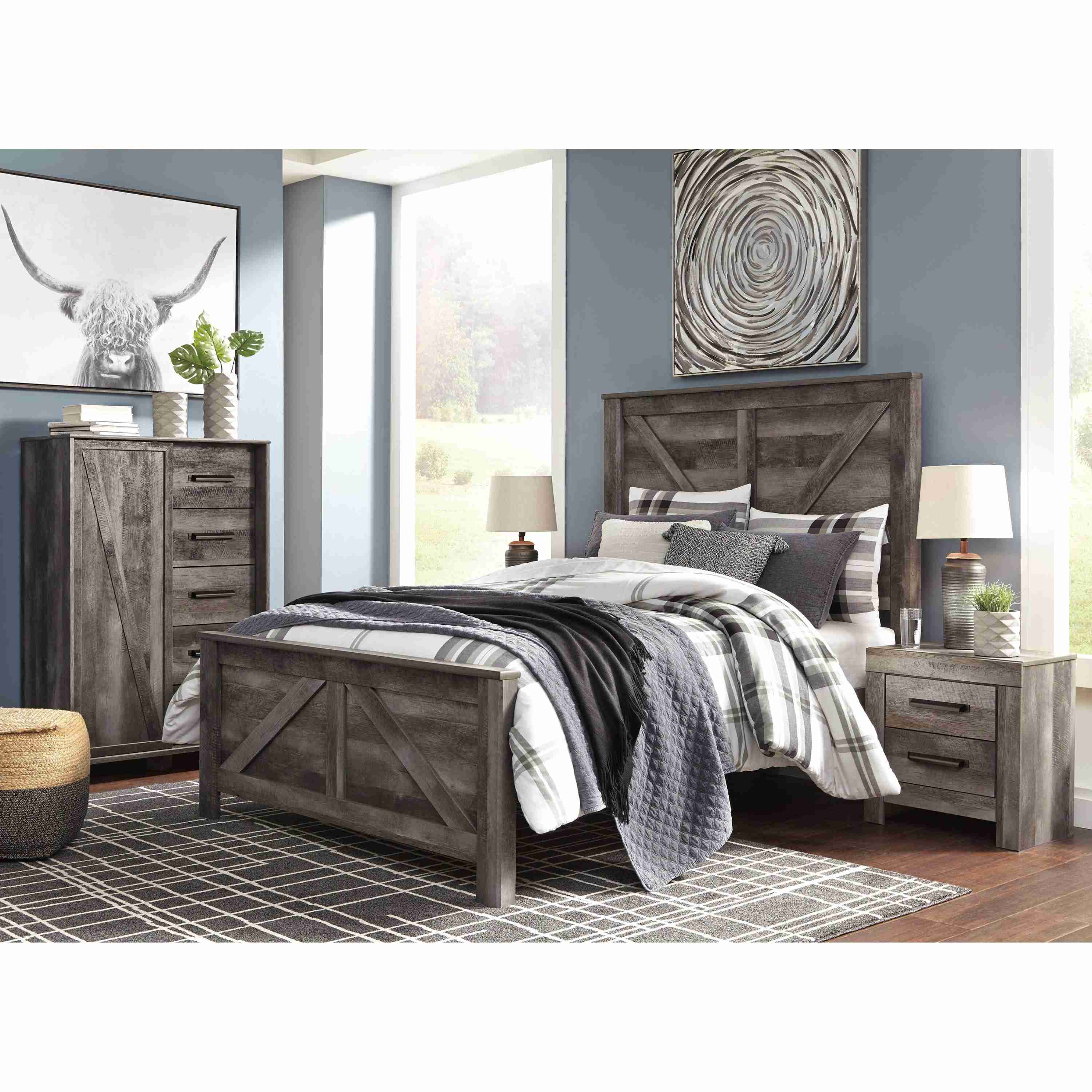 Signature Design by Ashley Wynnlow B440 6 pc King Crossbuck Panel Bedroom Set - Image 2