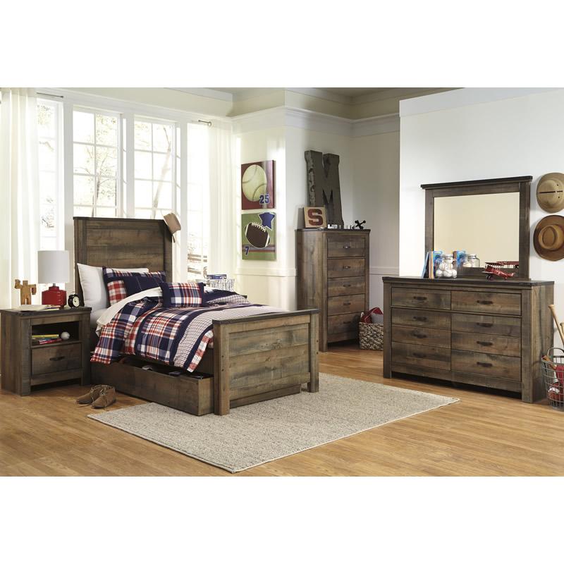 Signature Design by Ashley Trinell B446B8 Twin Panel Bed with 1 Large Storage Drawer - Image 2