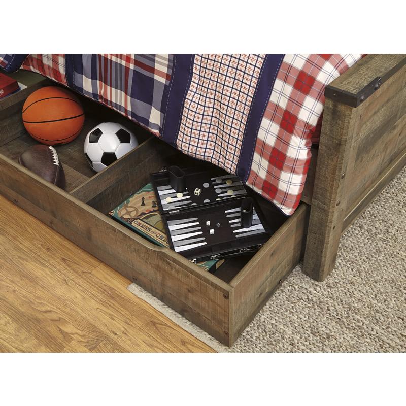 Signature Design by Ashley Trinell B446B9 Full Panel Bed with 1 Large Storage Drawer - Image 3