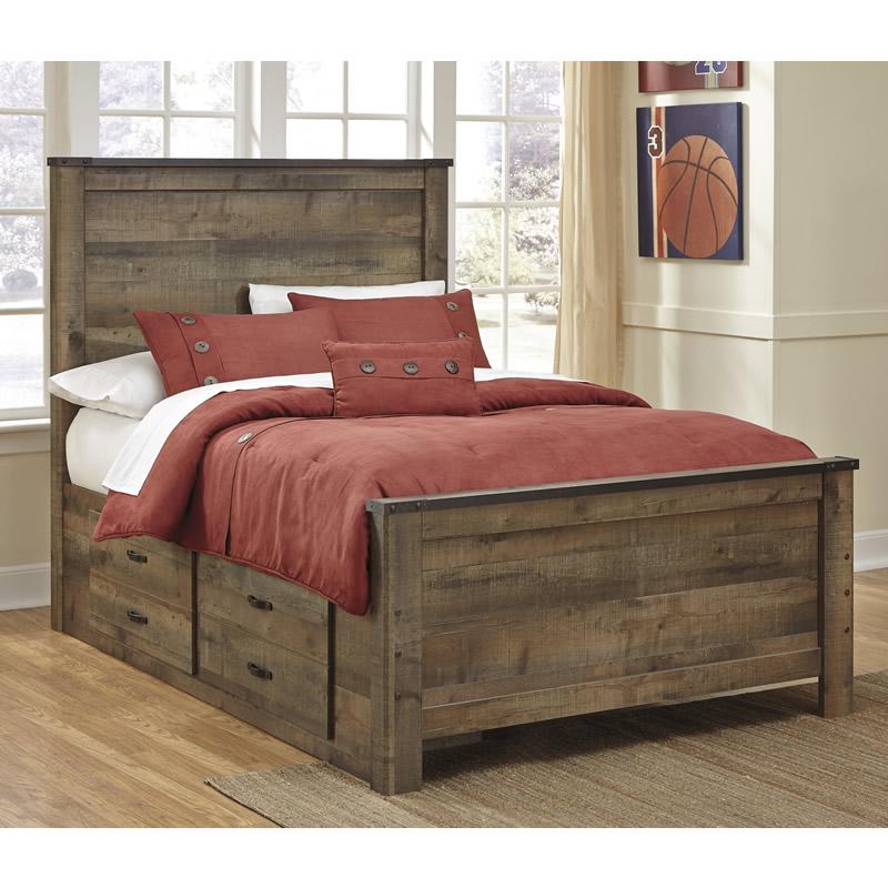 Signature Design by Ashley Trinell B446B10 Full Panel Bed with 2 Storage Drawers - Image 1