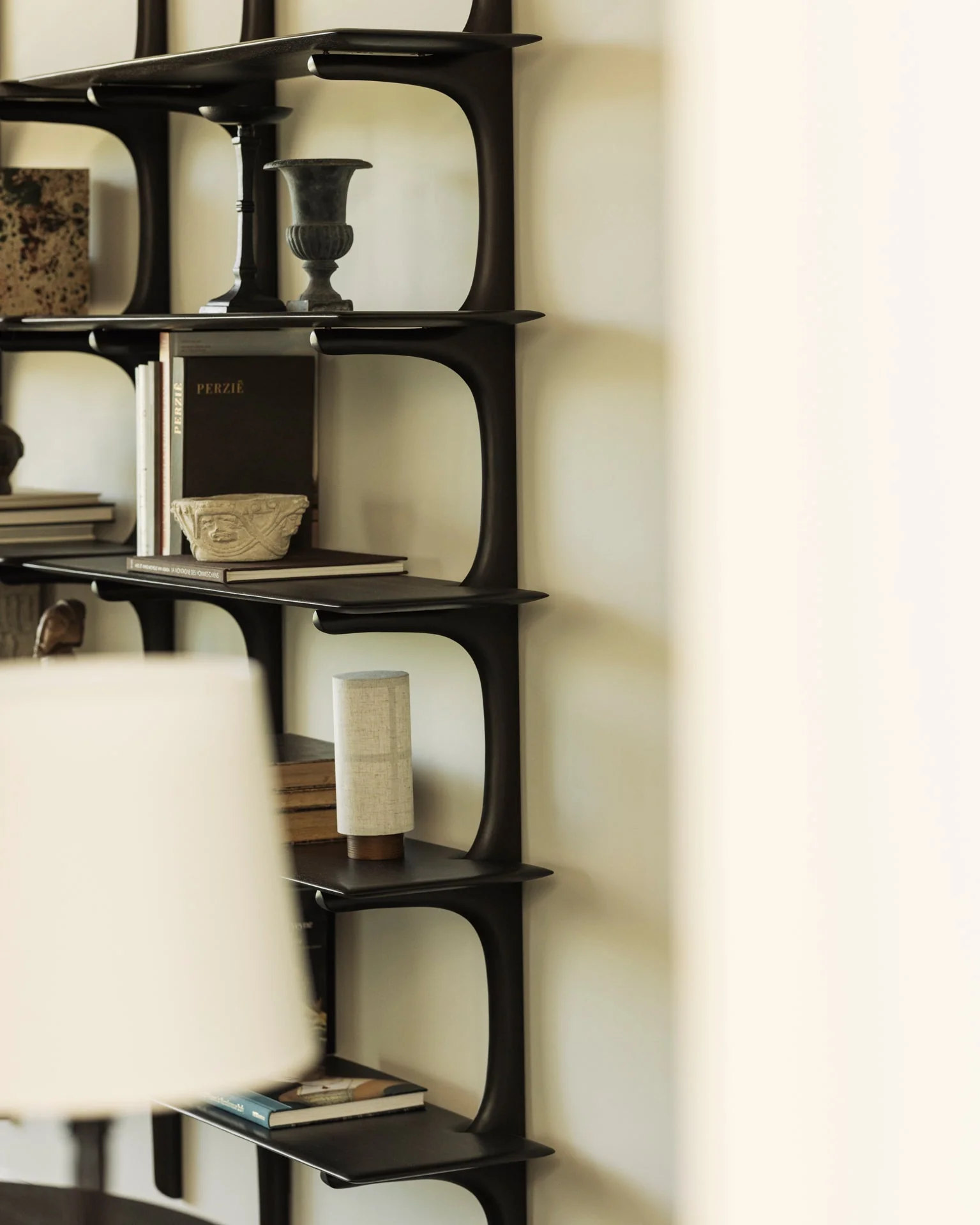 Pi Wall Shelf | Varnished Mahogany | Dark Brown | 5 Shelves - Image 3