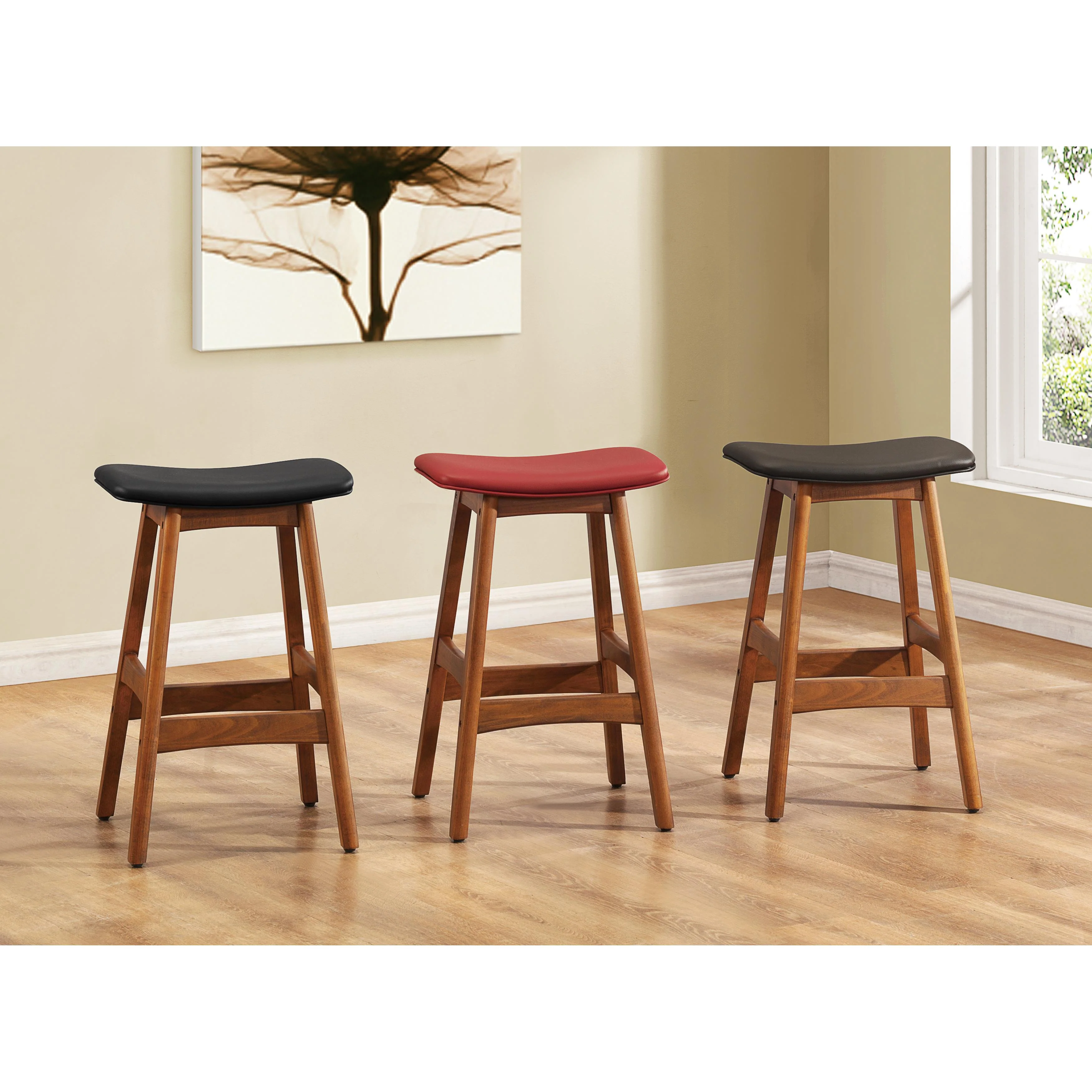 Homelegance Ride 1188RD-24 Counter Height Stool, Matt Red - Image 2