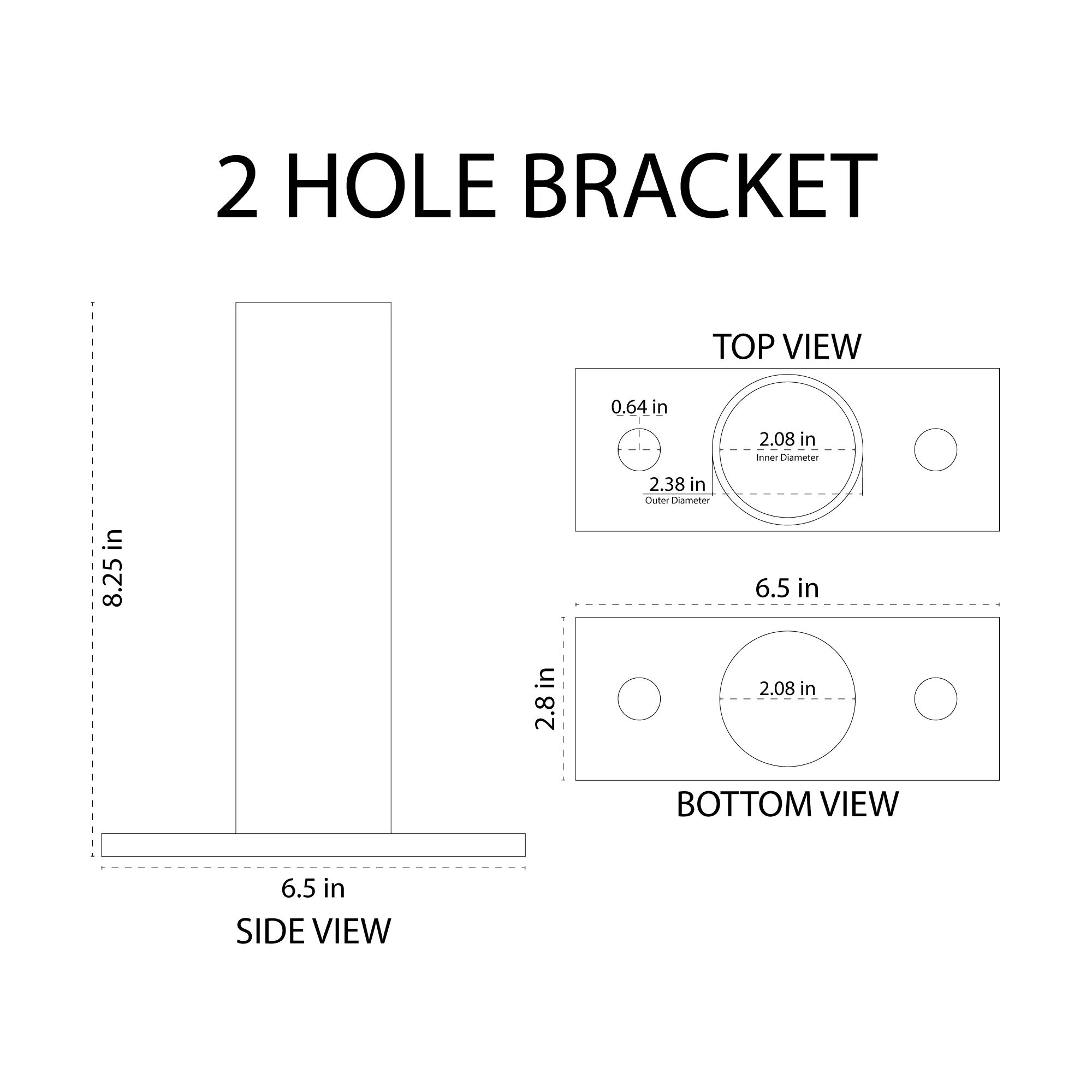 Horizontal Wall Mount Tenon Bracket - Image 2