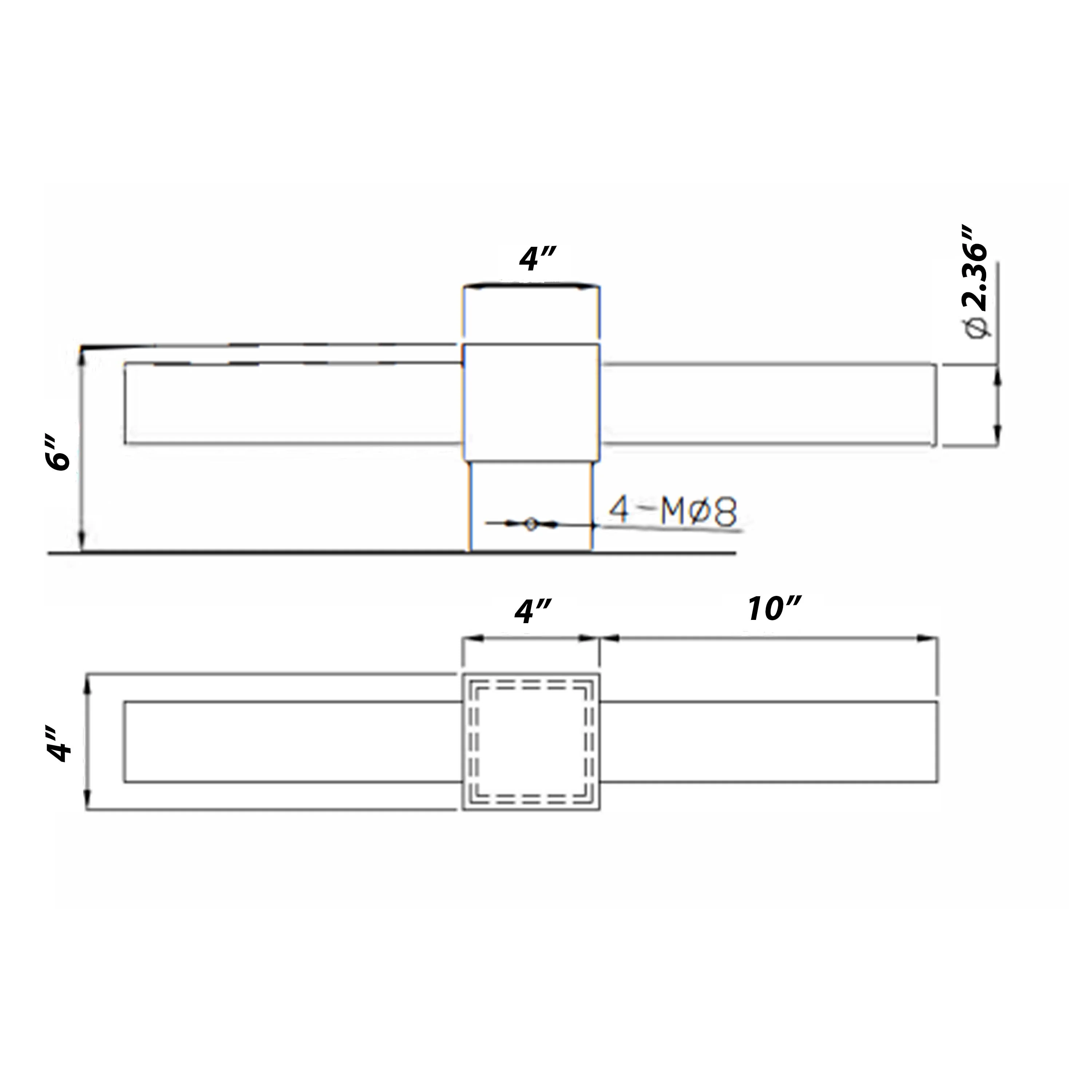 Double Spoke Arm Bracket Square at 180 Degree - Image 3