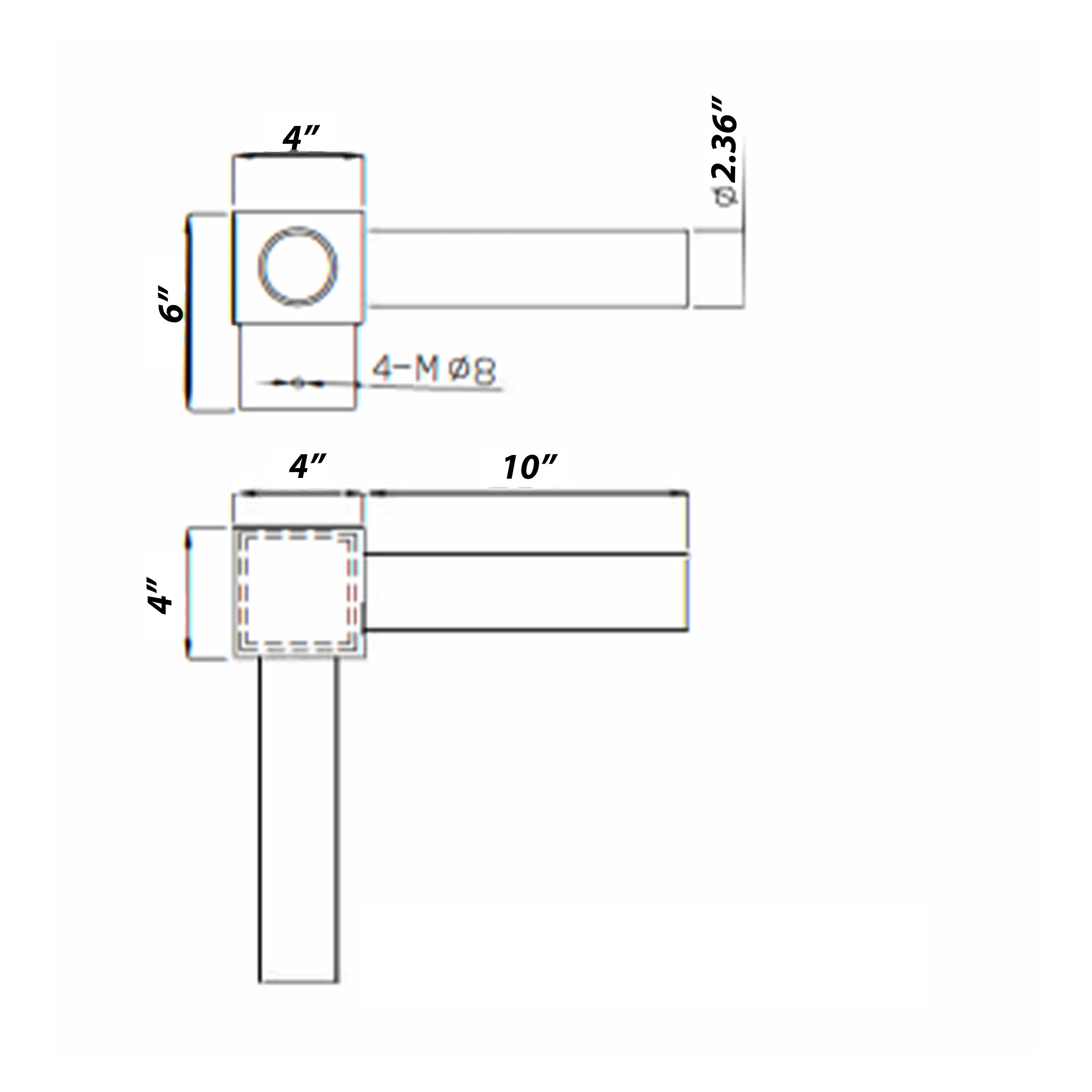 Double Spoke Arm Bracket Square at 90 Degree - Image 2