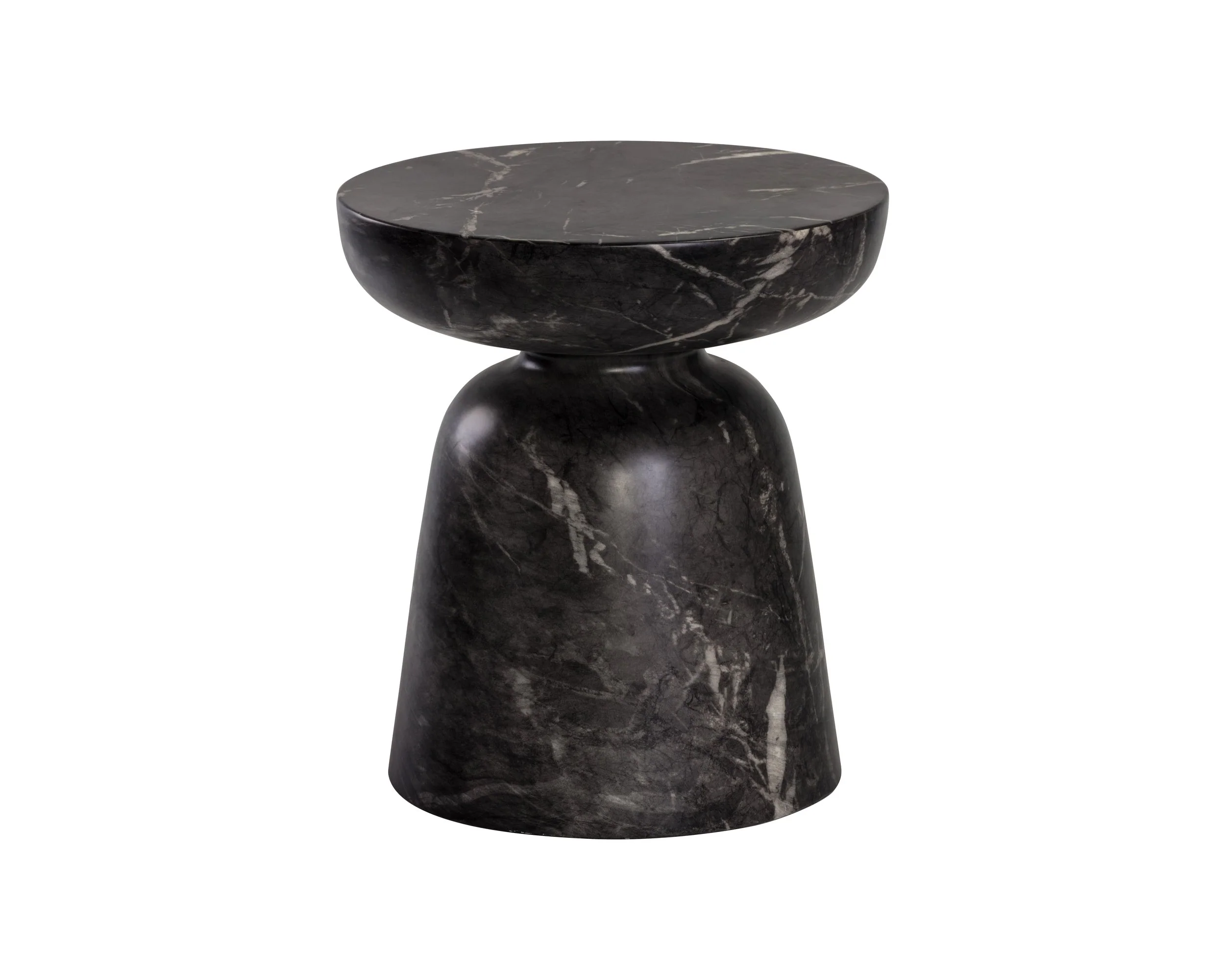 Lucida End Table – Marble Look – Black