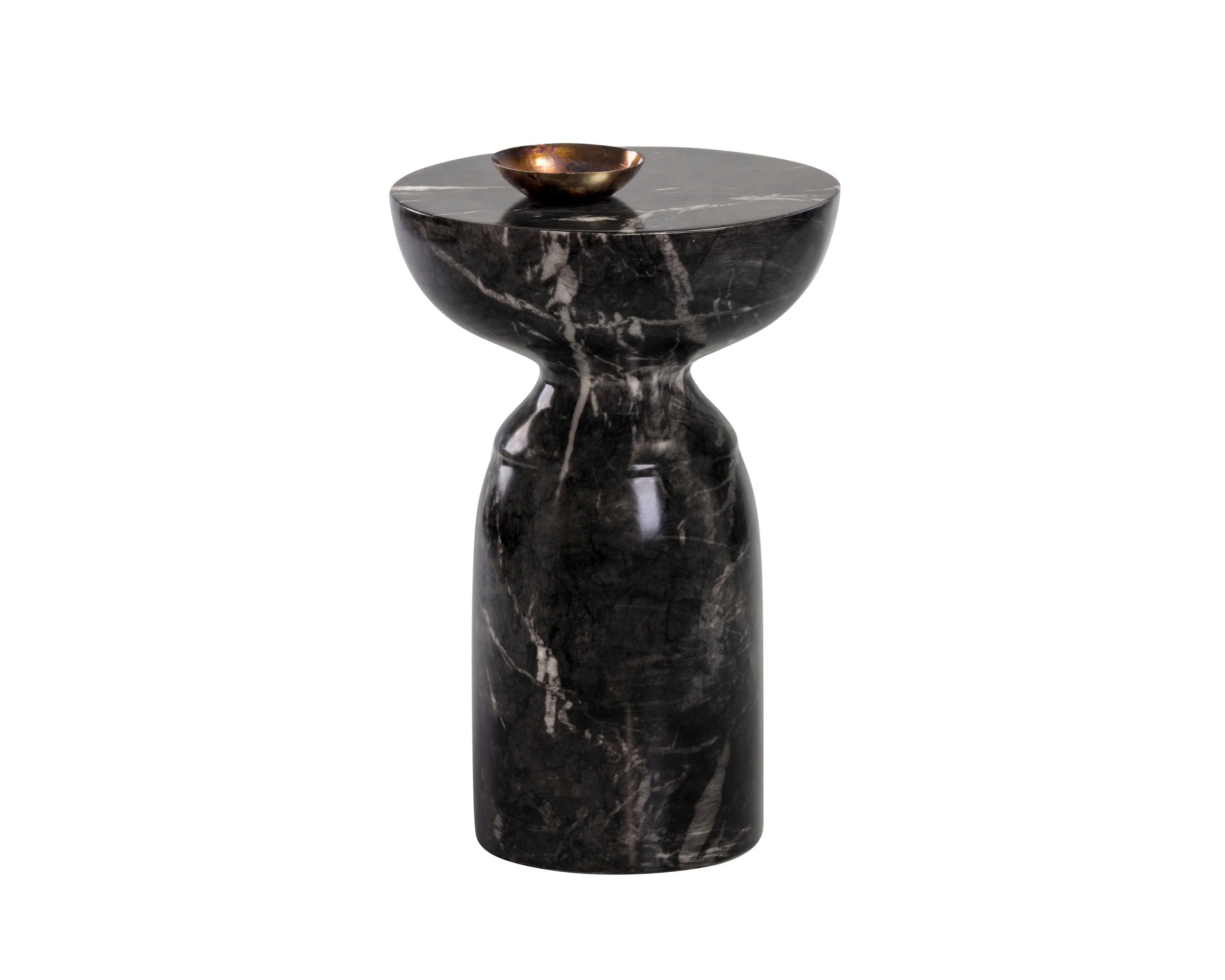 Goya End Table - Marble Look - Black - Image 2