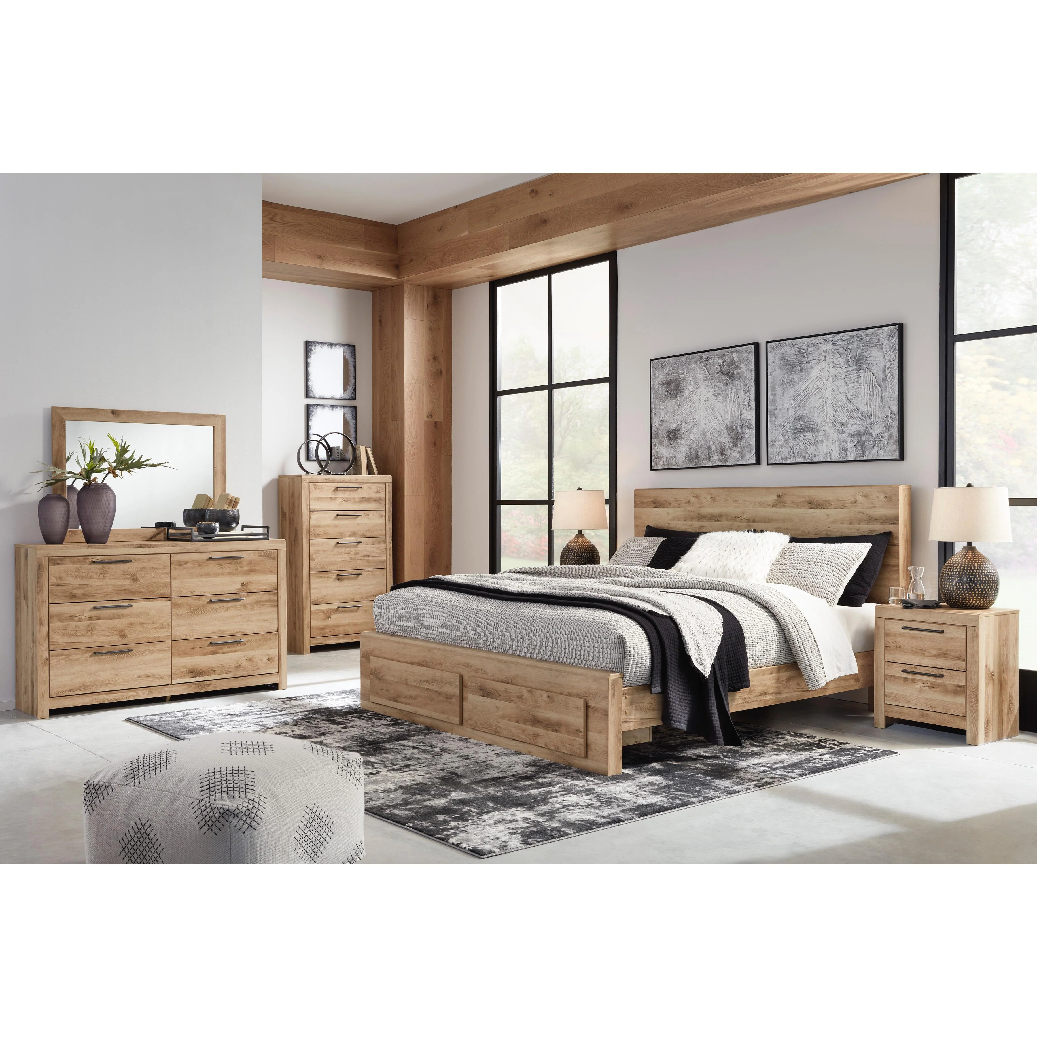 Signature Design by Ashley Hyanna B1050B15 6 pc Queen Platform Storage Bedroom Set - Image 1