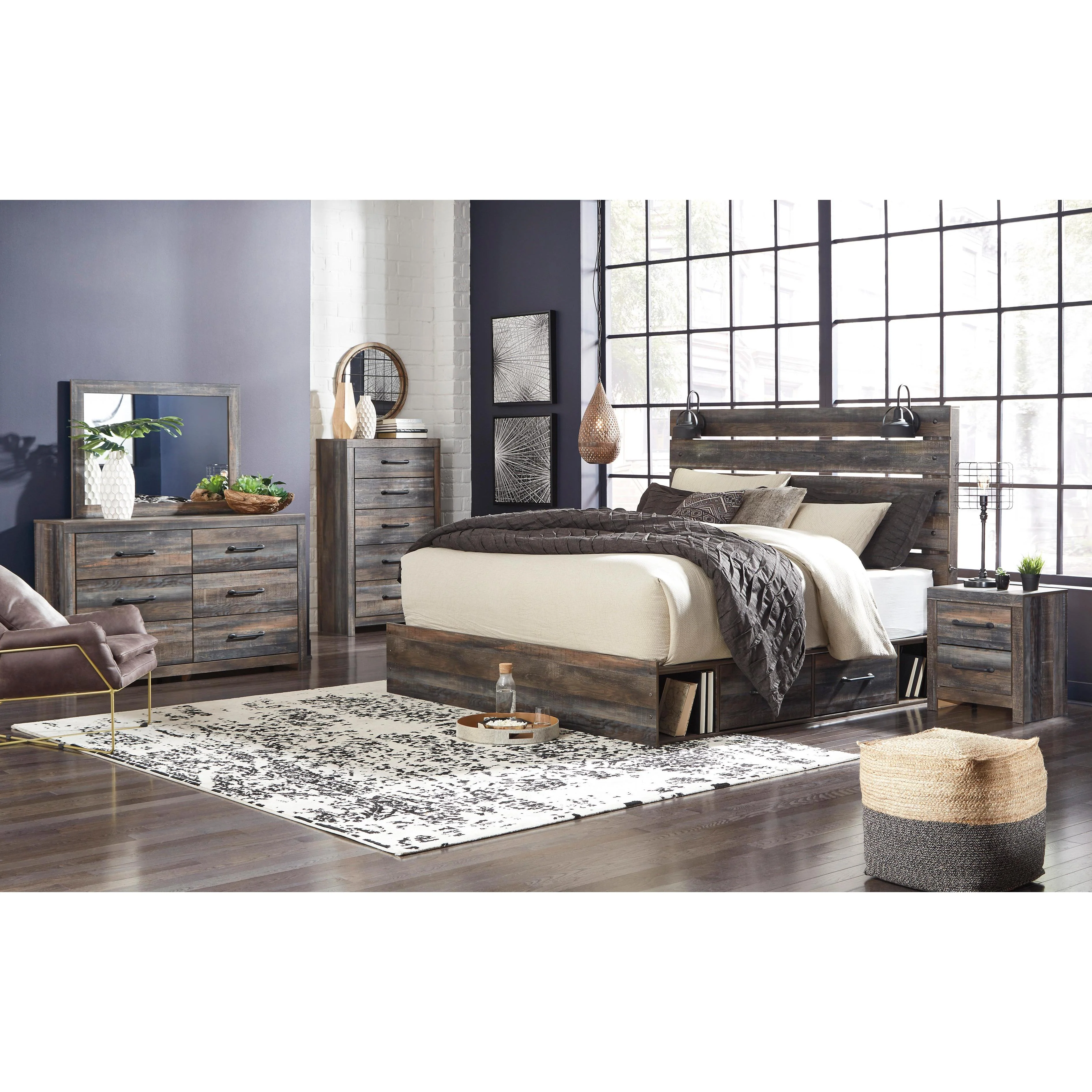 Signature Design by Ashley Drystan B211B48 6 pc King Panel Storage Bedroom Set - Image 1