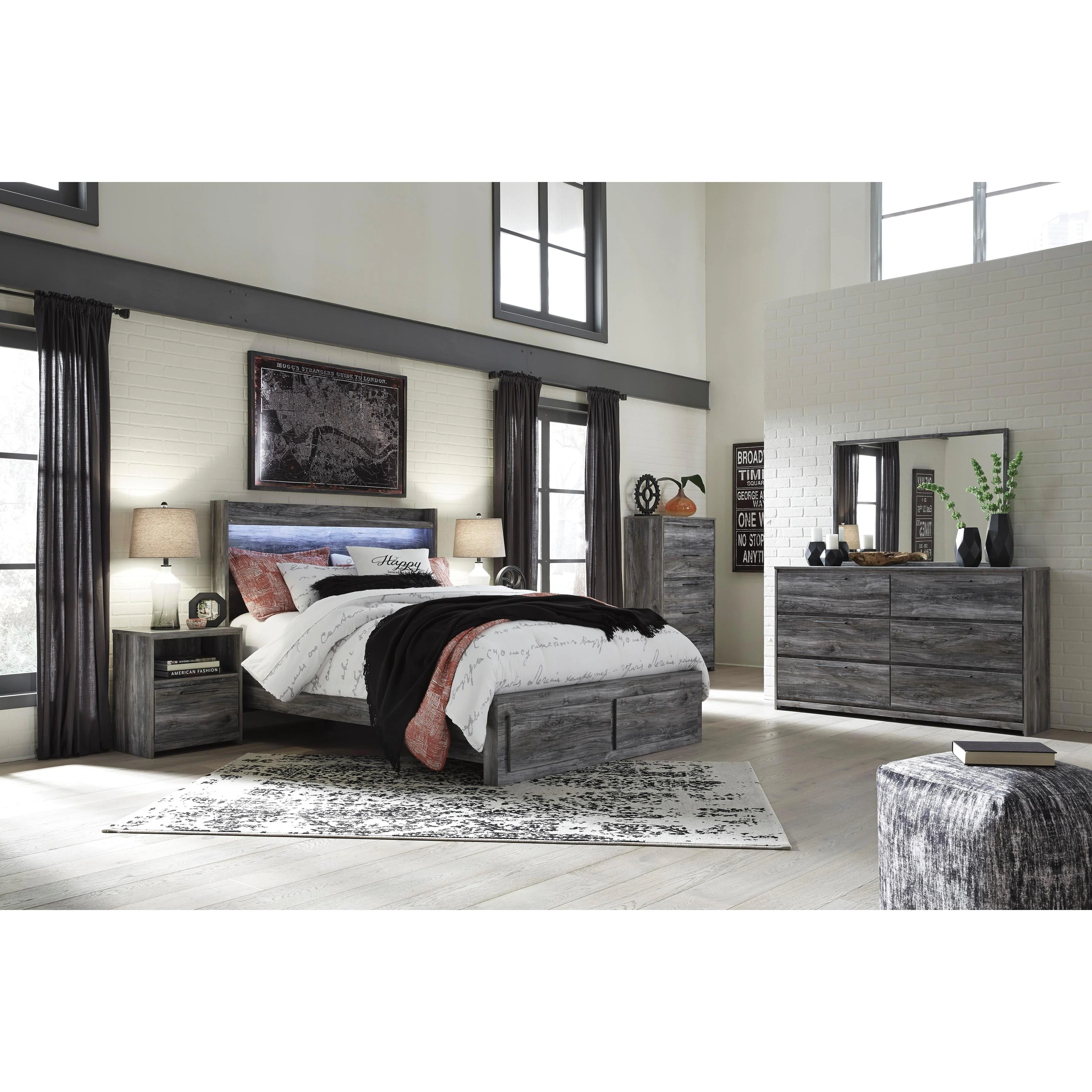 Signature Design by Ashley Baystorm B221B35 6 pc Queen Panel Storage Bedroom Set - Image 1