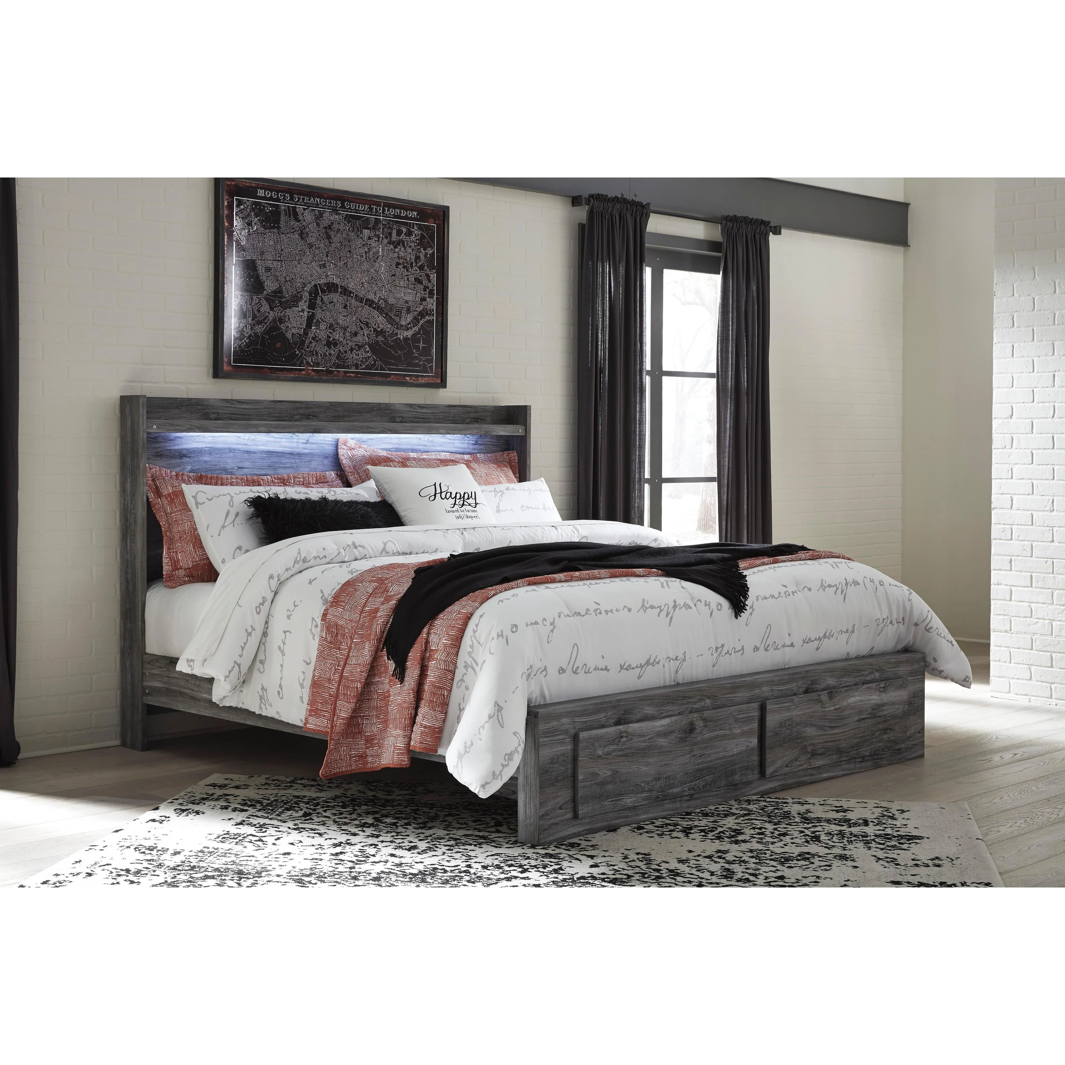 Signature Design by Ashley Baystorm B221B37 4 pc King Panel Storage Bedroom Set - Image 2