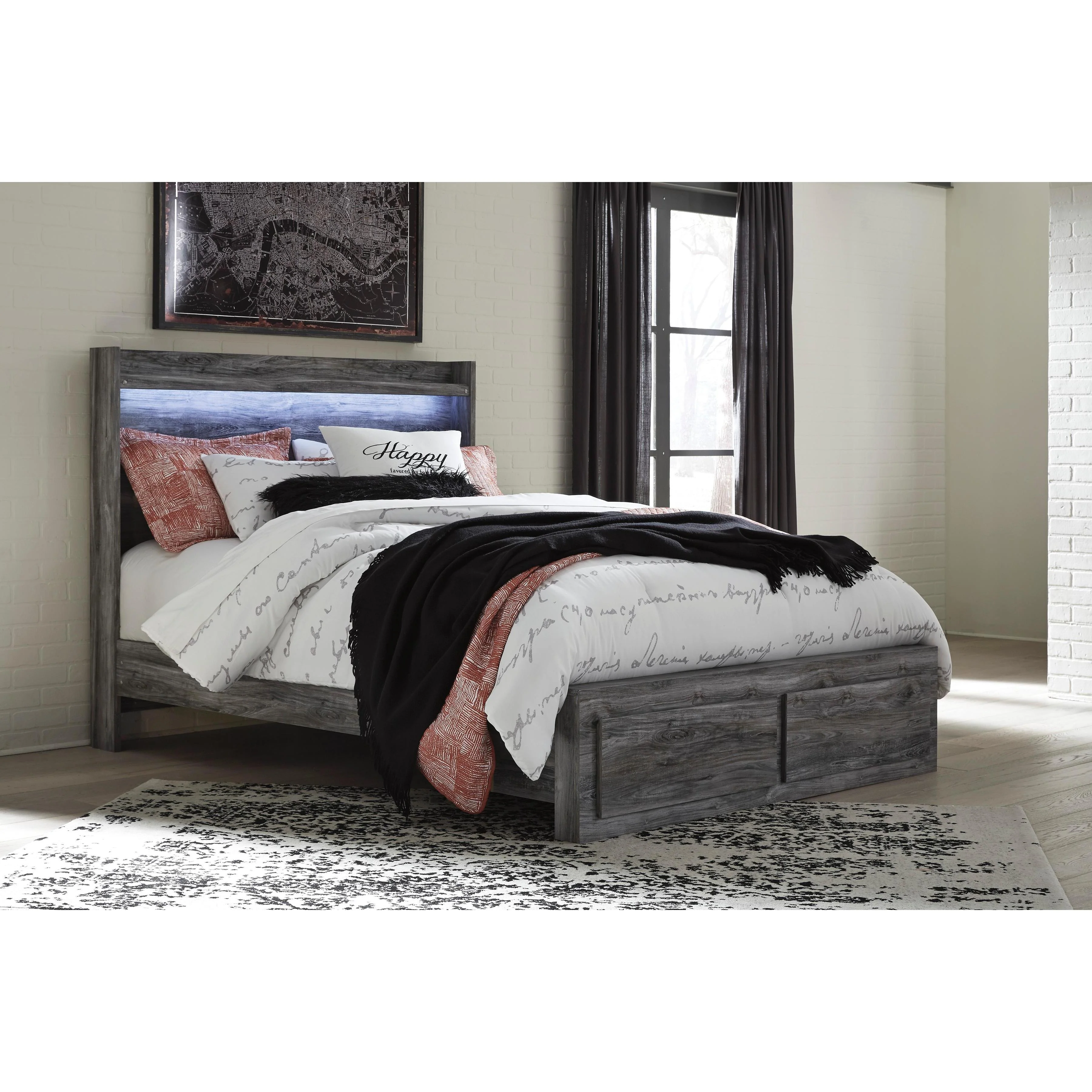 Signature Design by Ashley Baystorm B221B38 4 pc Queen Panel Storage Bedroom Set - Image 2