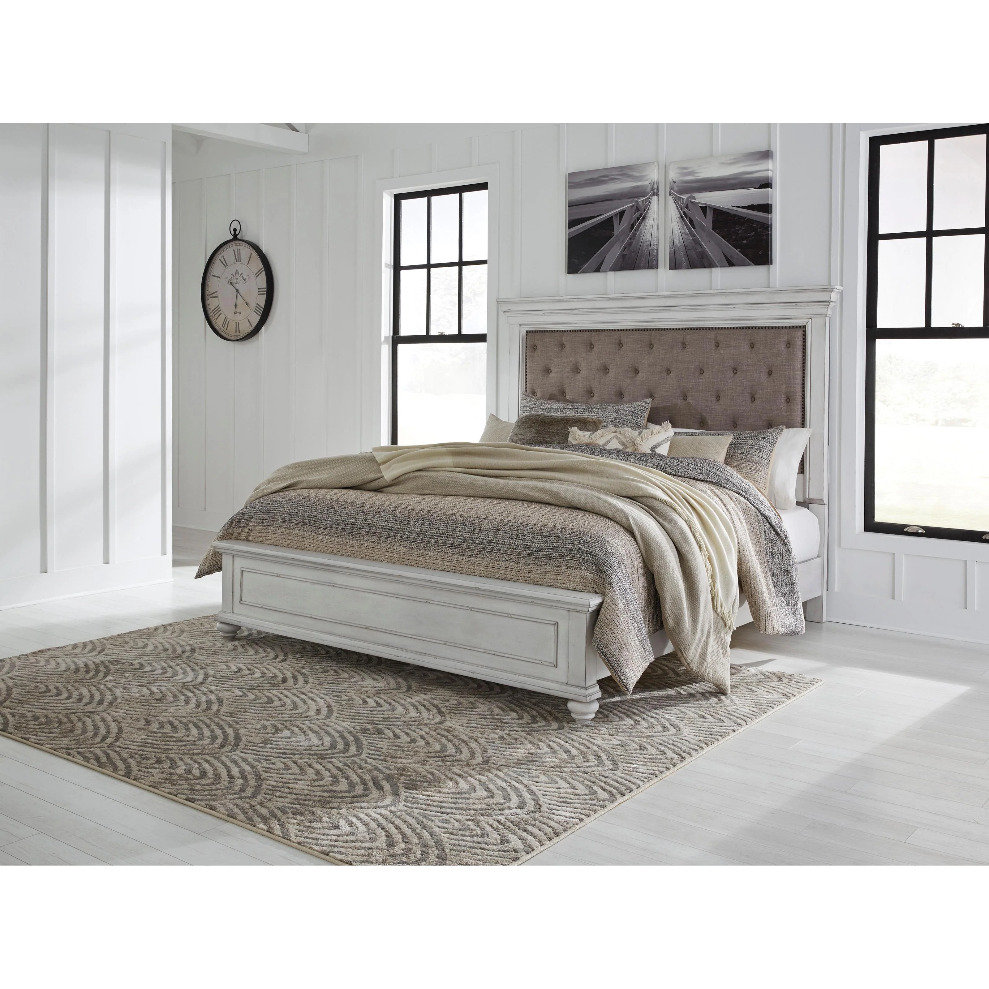 Benchcraft Kanwyn B777B16 6 pc Queen Upholstered Panel Bedroom Set - Image 2