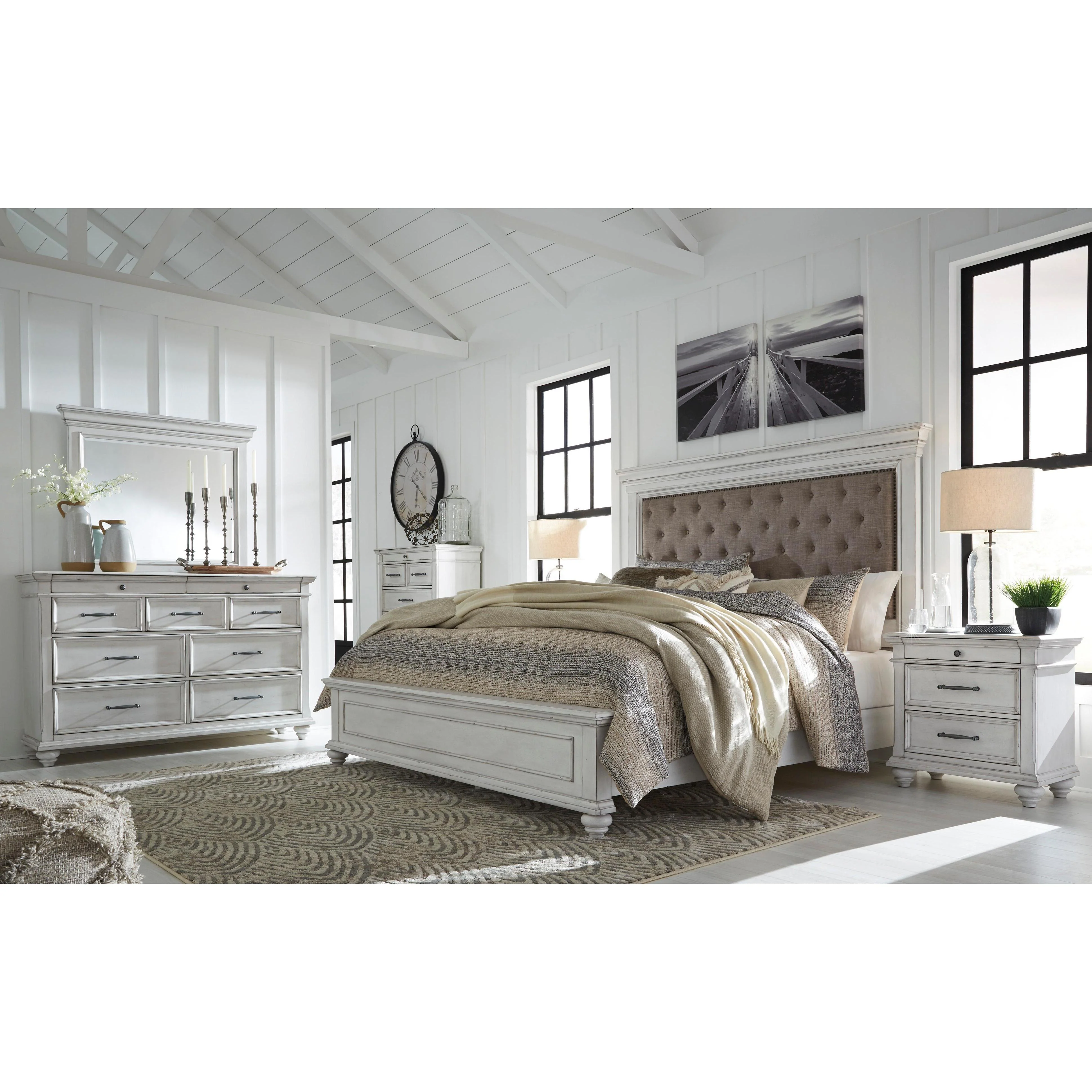Benchcraft Kanwyn B777B17 5 pc Queen Upholstered Panel Bedroom Set - Image 1