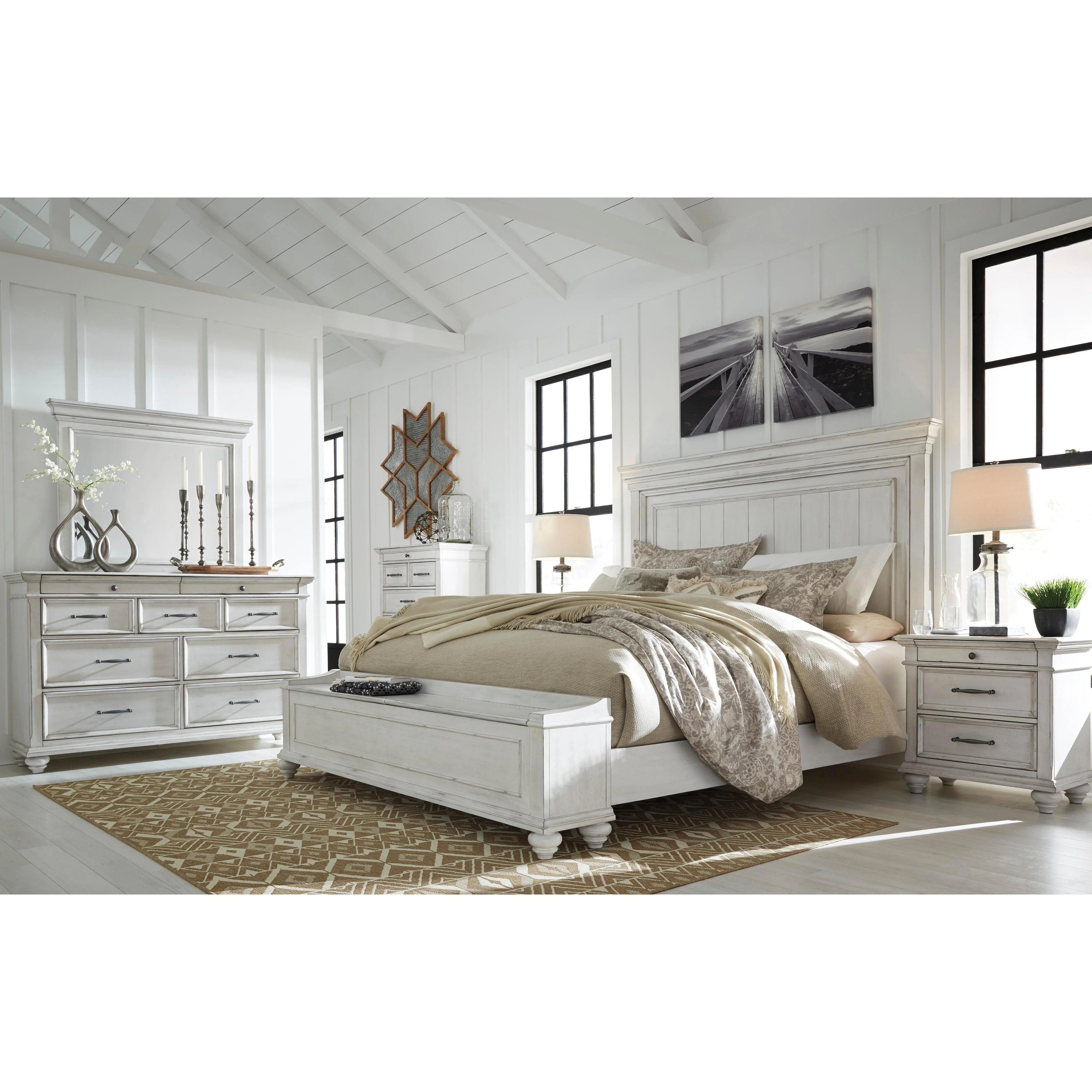 Benchcraft Kanwyn B777B7 5 pc Queen Panel Storage Bedroom Set - Image 1